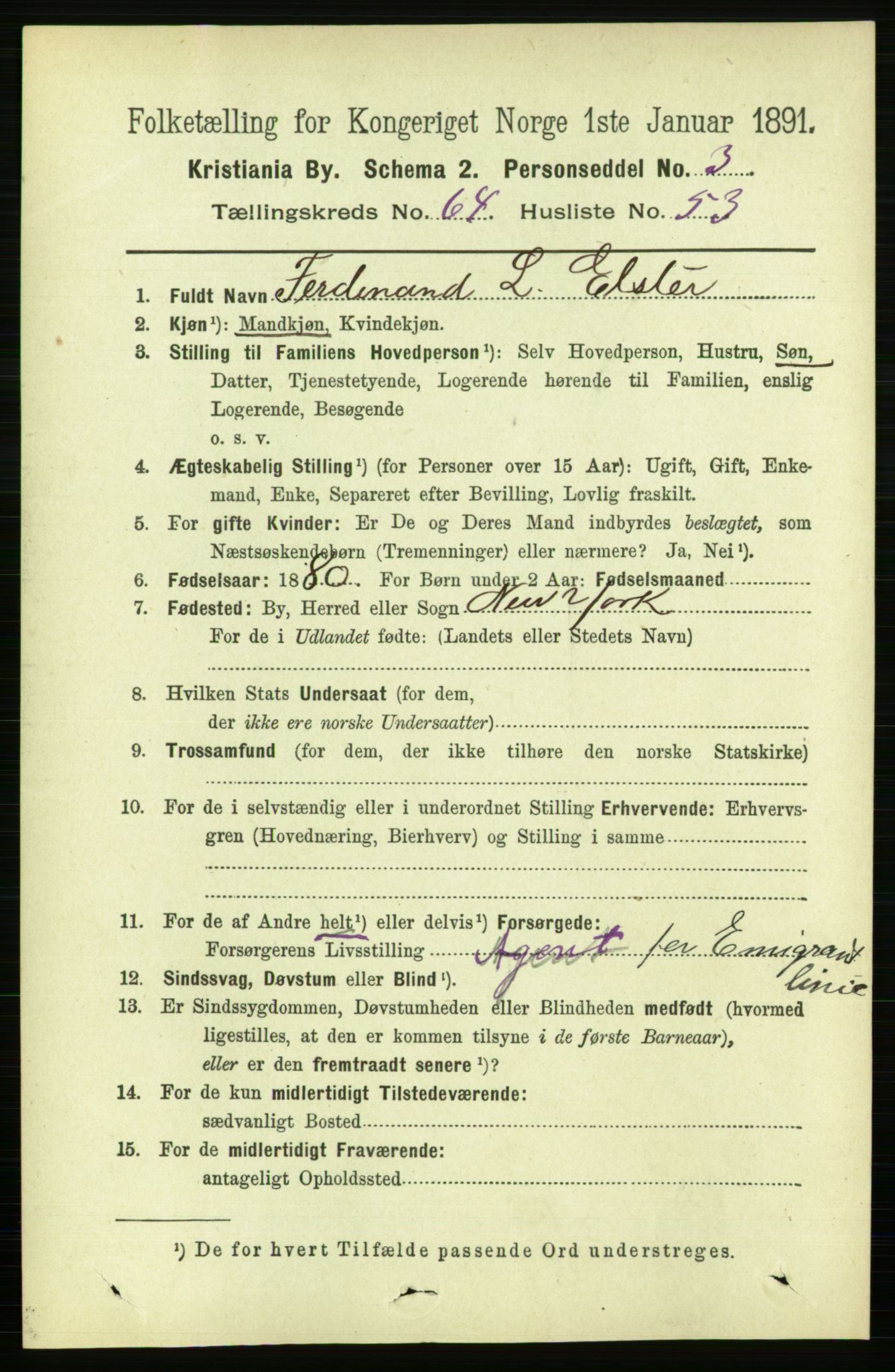 RA, 1891 census for 0301 Kristiania, 1891, p. 34812