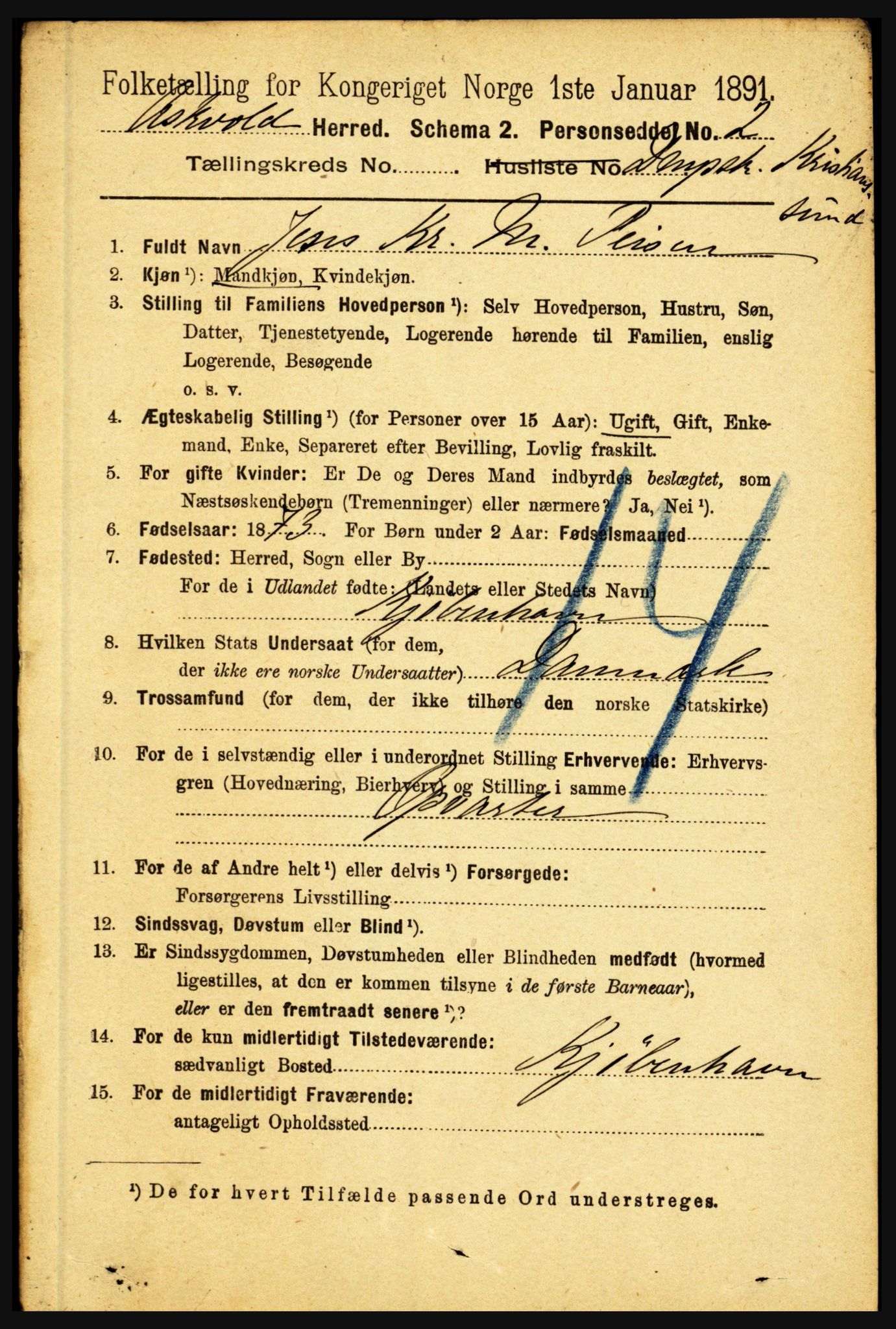 RA, 1891 census for 1428 Askvoll, 1891, p. 3218