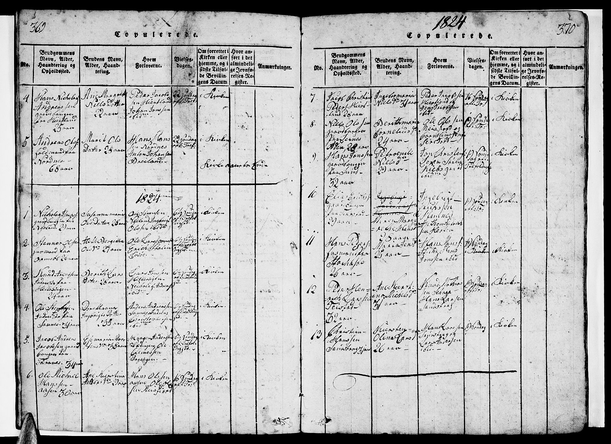 Ministerialprotokoller, klokkerbøker og fødselsregistre - Nordland, AV/SAT-A-1459/831/L0474: Parish register (copy) no. 831C01, 1820-1850, p. 369-370