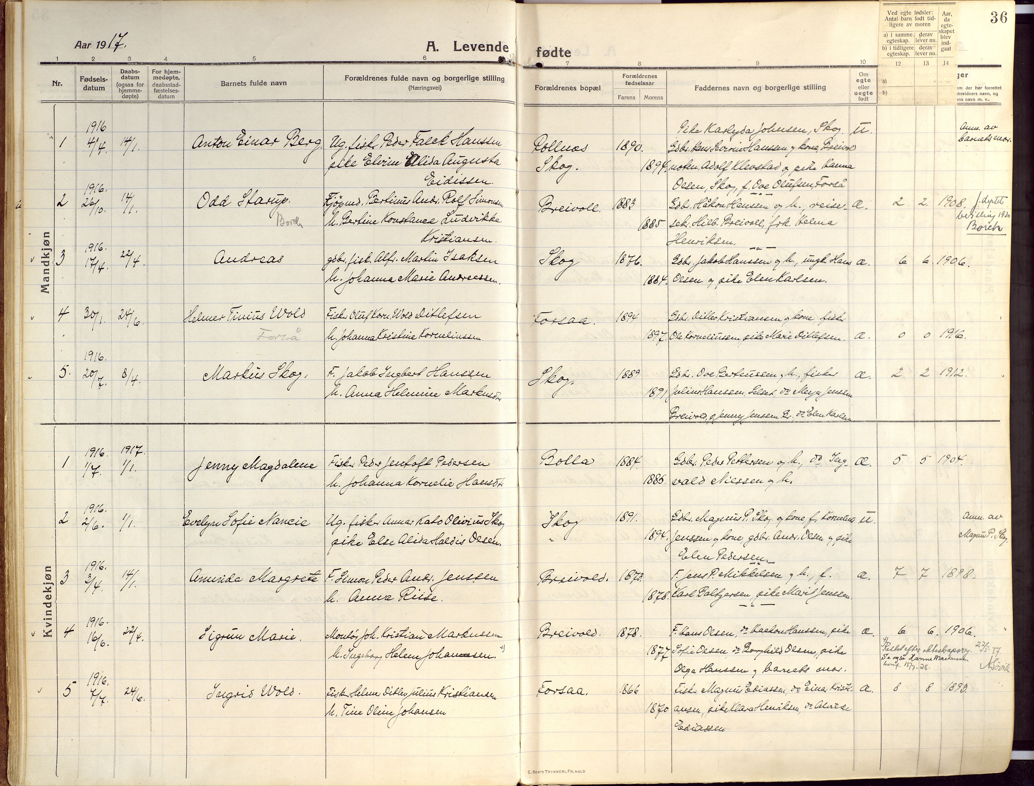Ibestad sokneprestembete, SATØ/S-0077/H/Ha/Haa/L0018kirke: Parish register (official) no. 18, 1915-1929, p. 36
