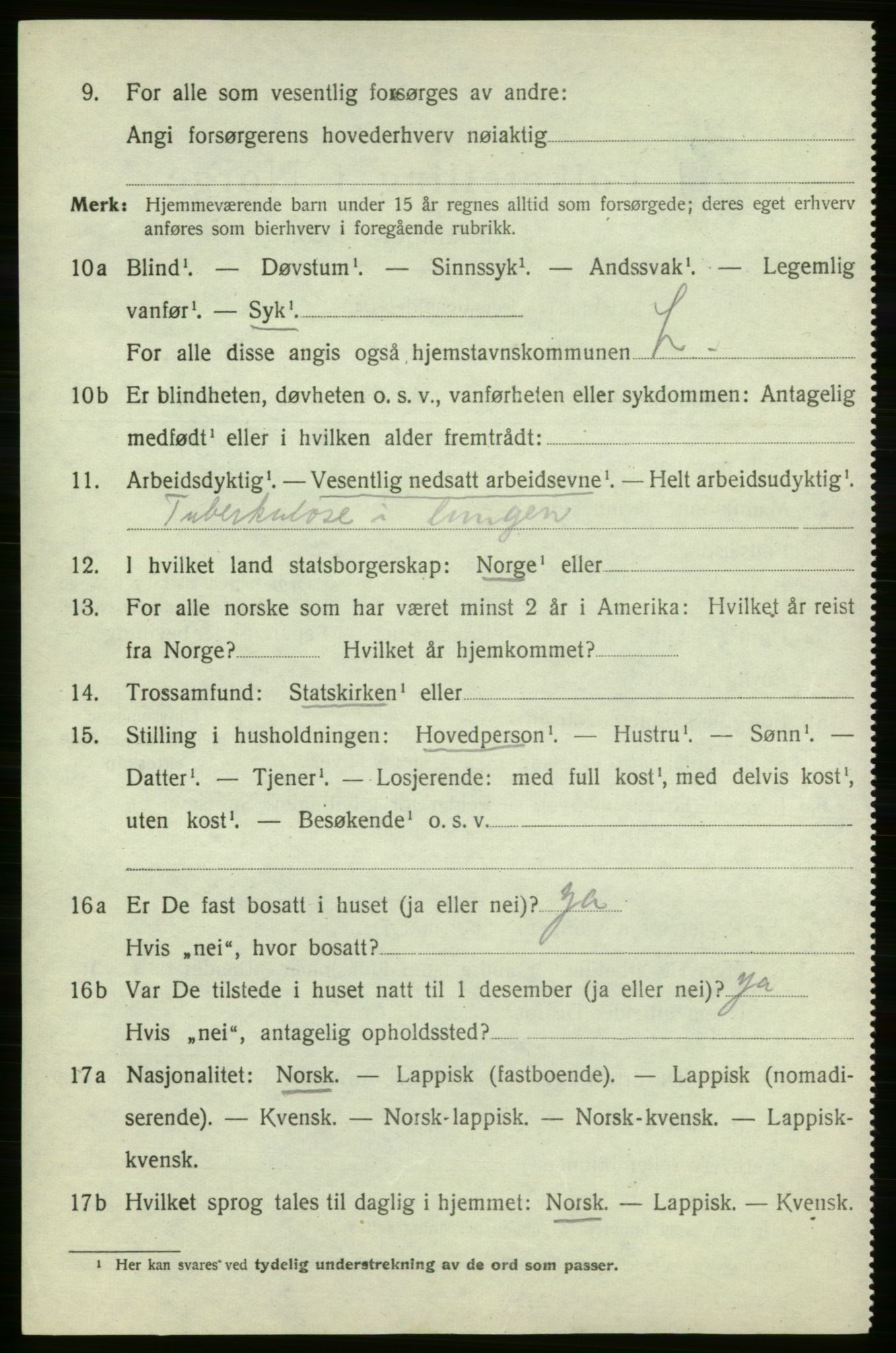 SATØ, 1920 census for Loppa, 1920, p. 1575