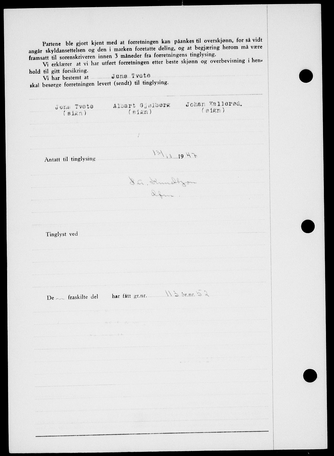 Onsøy sorenskriveri, SAO/A-10474/G/Ga/Gab/L0021: Mortgage book no. II A-21, 1947-1947, Diary no: : 2778/1947