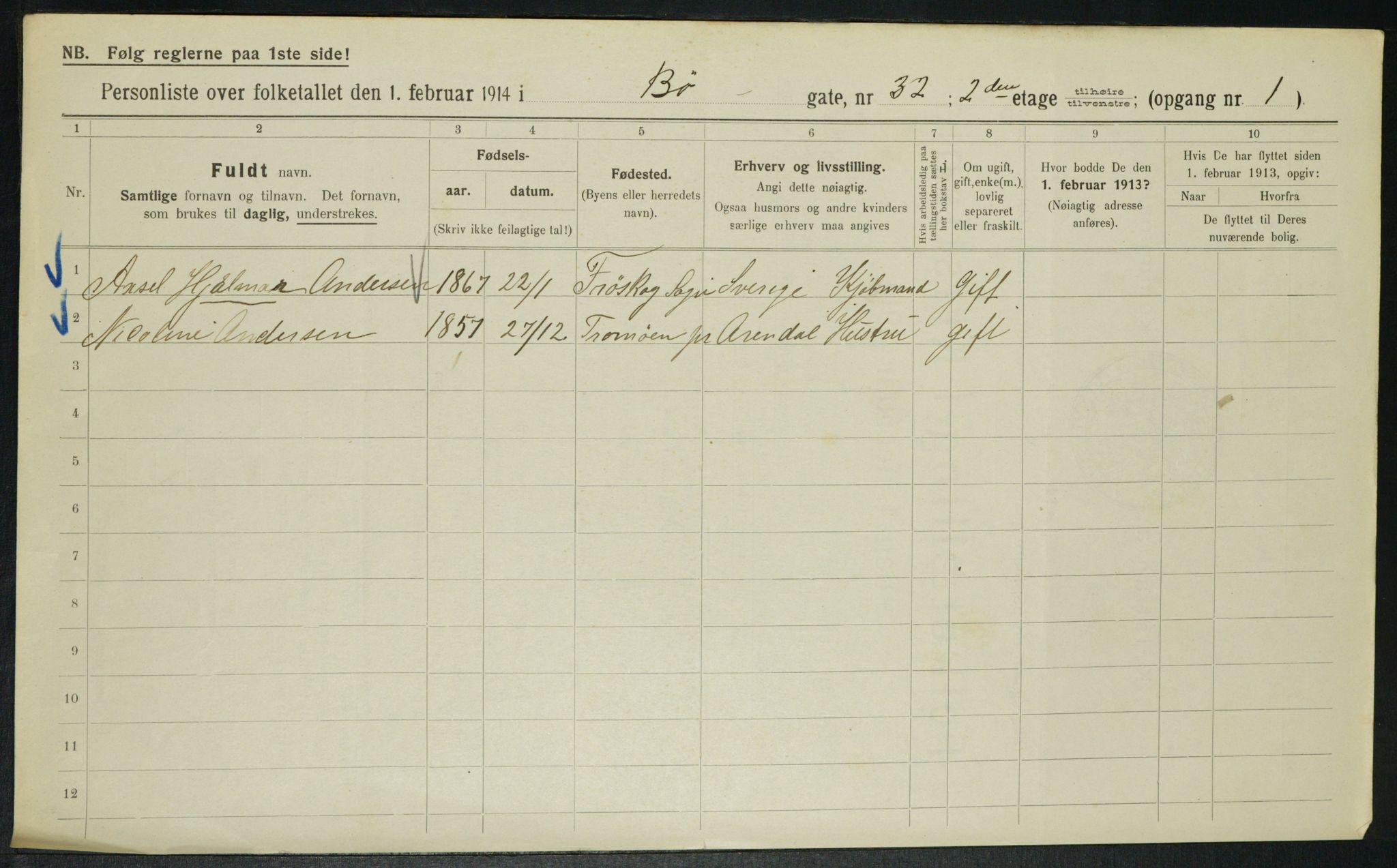 OBA, Municipal Census 1914 for Kristiania, 1914, p. 11516