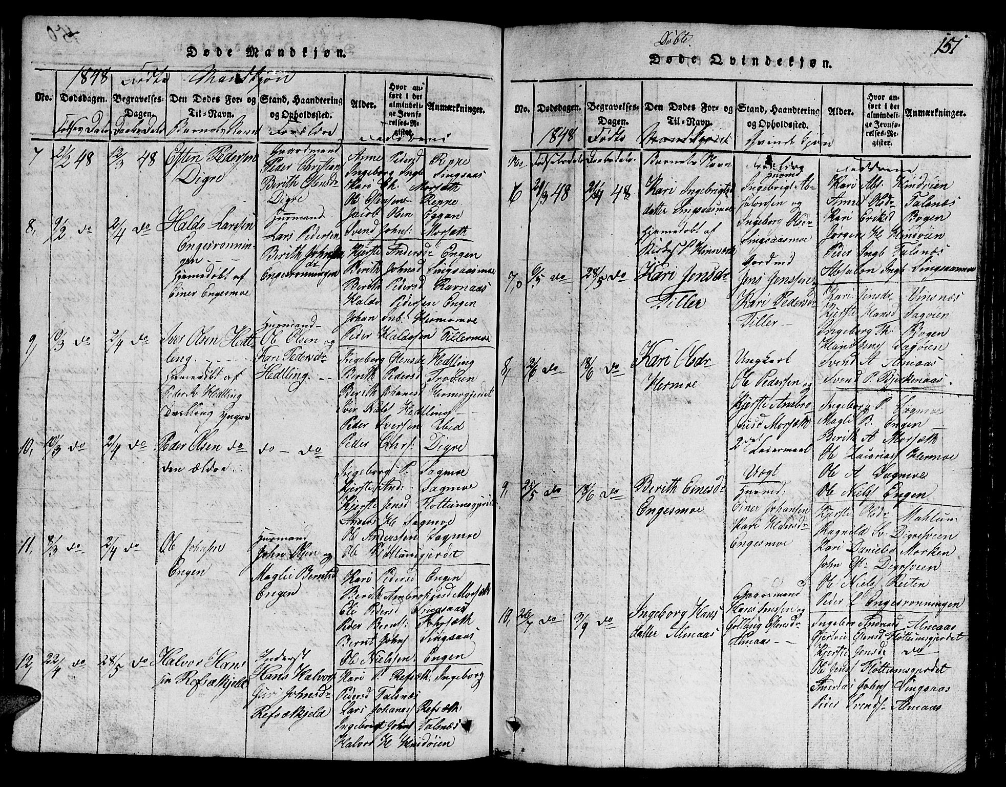 Ministerialprotokoller, klokkerbøker og fødselsregistre - Sør-Trøndelag, SAT/A-1456/688/L1026: Parish register (copy) no. 688C01, 1817-1860, p. 151