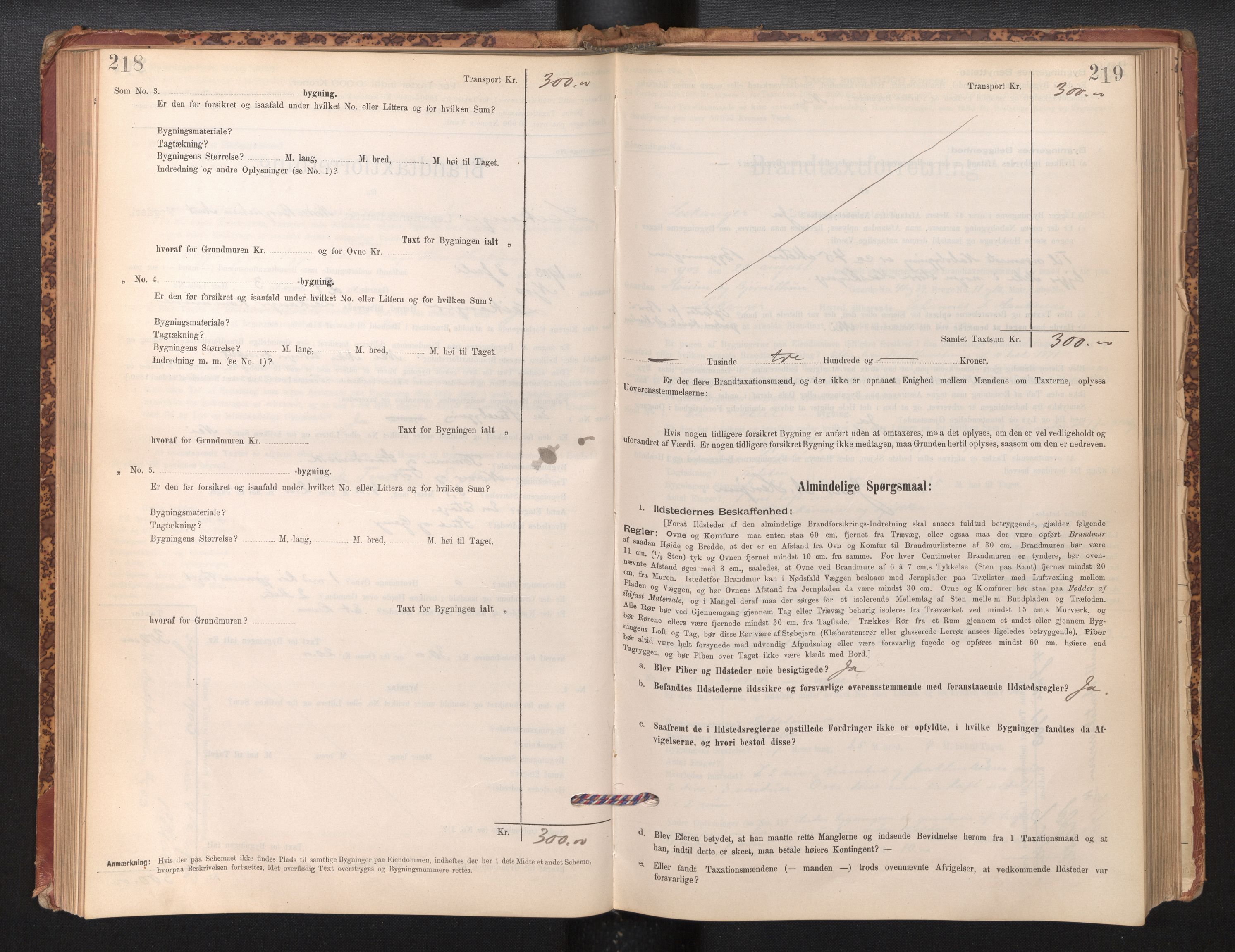 Lensmannen i Leikanger, AV/SAB-A-29201/0012/L0004: Branntakstprotokoll, skjematakst, 1894-1903, p. 218-219