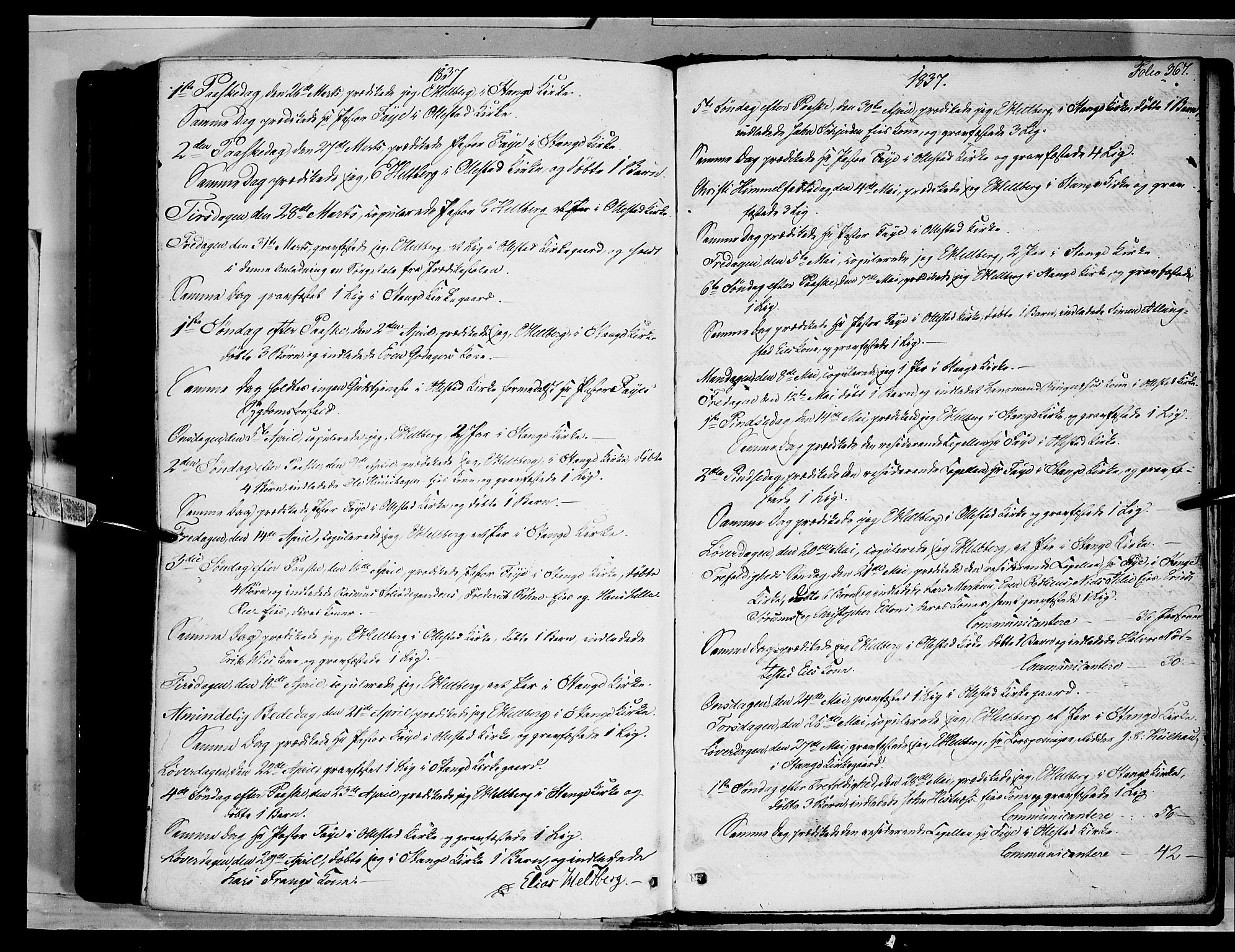 Stange prestekontor, AV/SAH-PREST-002/K/L0010: Parish register (official) no. 10, 1835-1845, p. 367