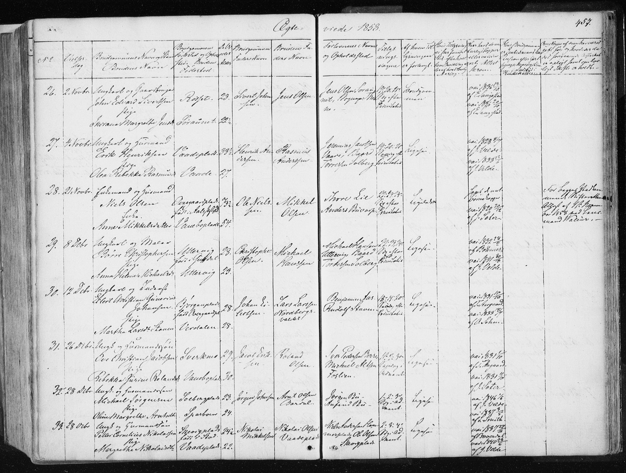 Ministerialprotokoller, klokkerbøker og fødselsregistre - Nord-Trøndelag, SAT/A-1458/741/L0393: Parish register (official) no. 741A07, 1849-1863, p. 457