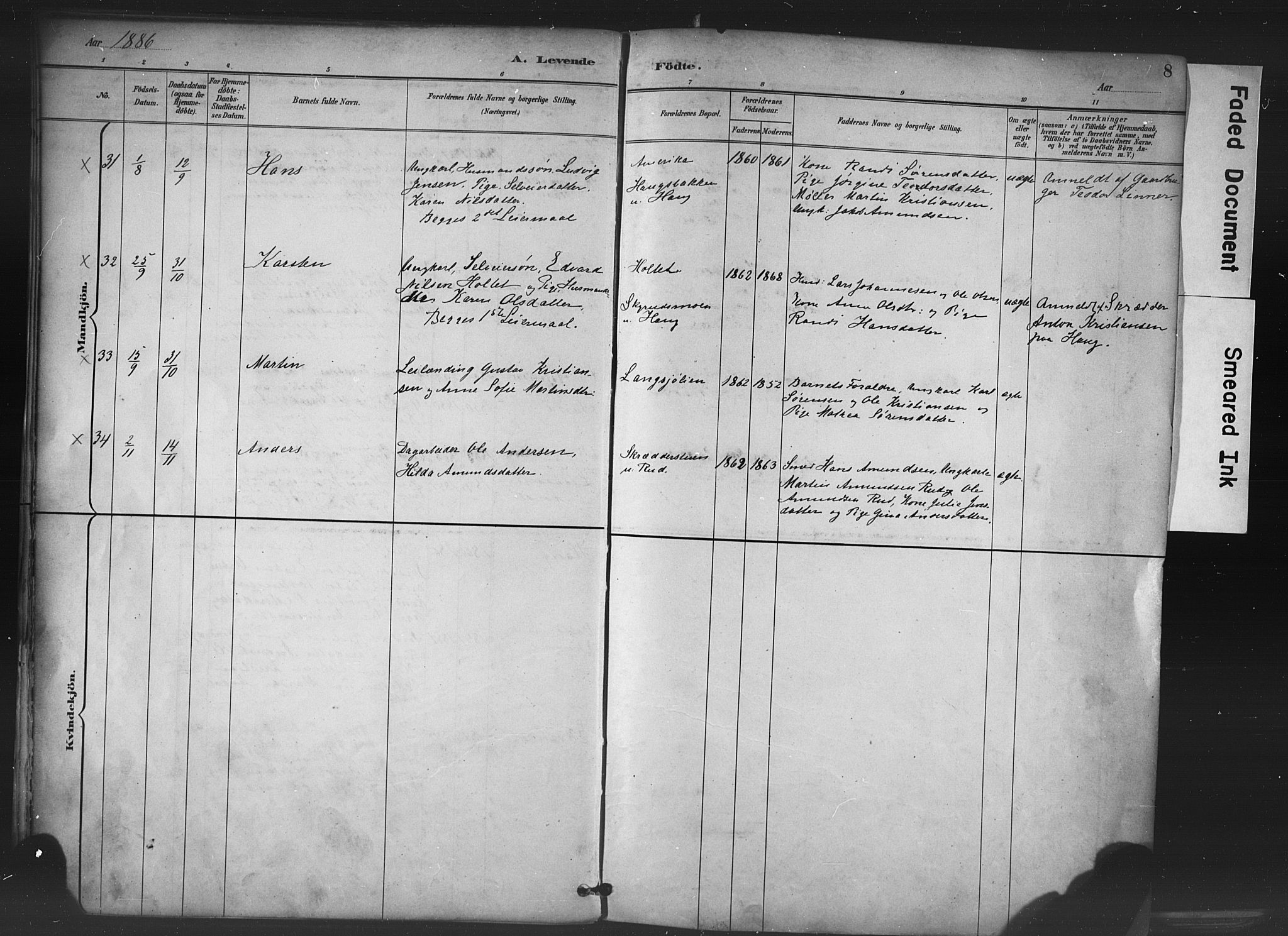 Nord-Odal prestekontor, AV/SAH-PREST-032/H/Ha/Haa/L0006: Parish register (official) no. 6, 1886-1901, p. 8