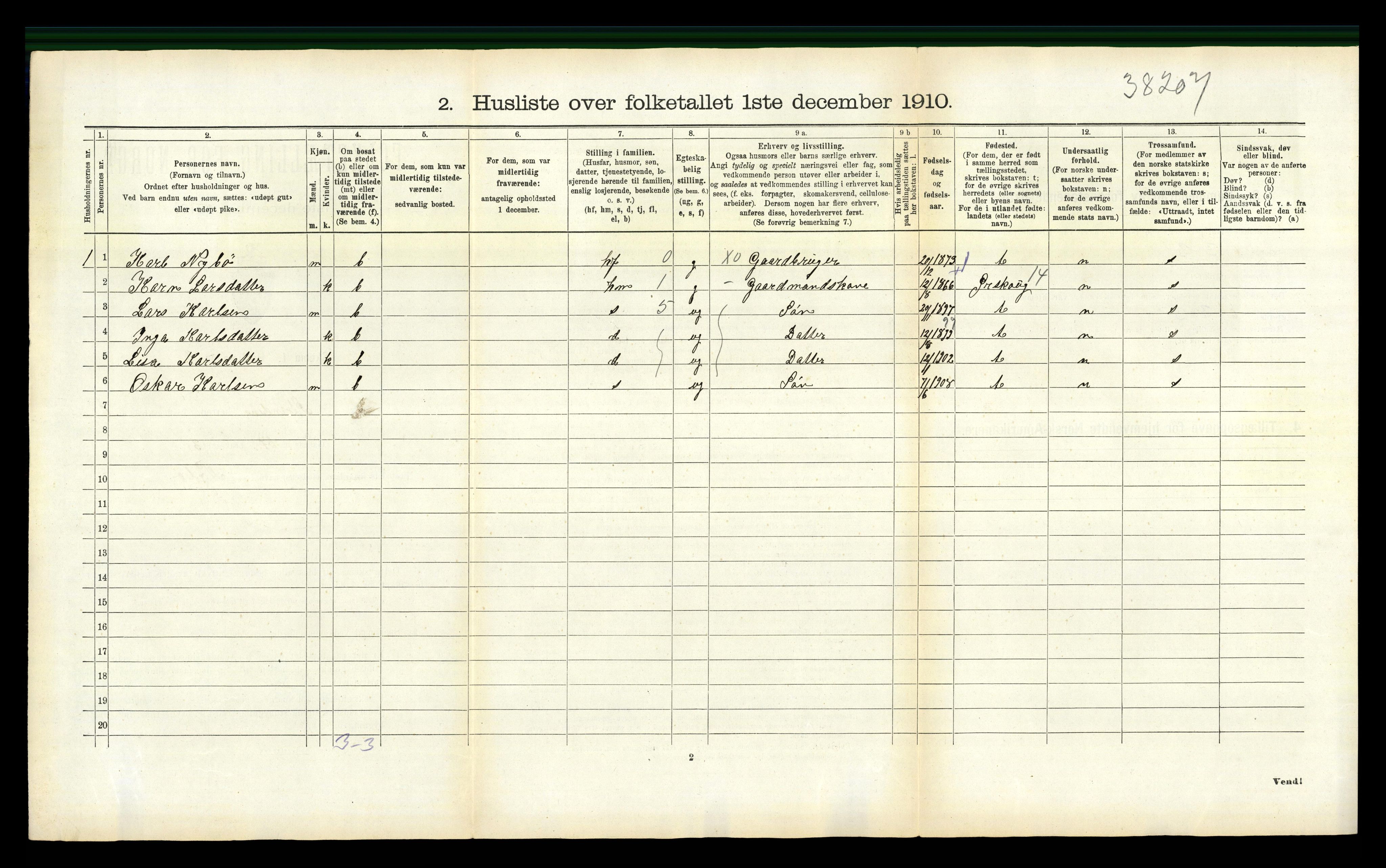 RA, 1910 census for Stranda, 1910, p. 511