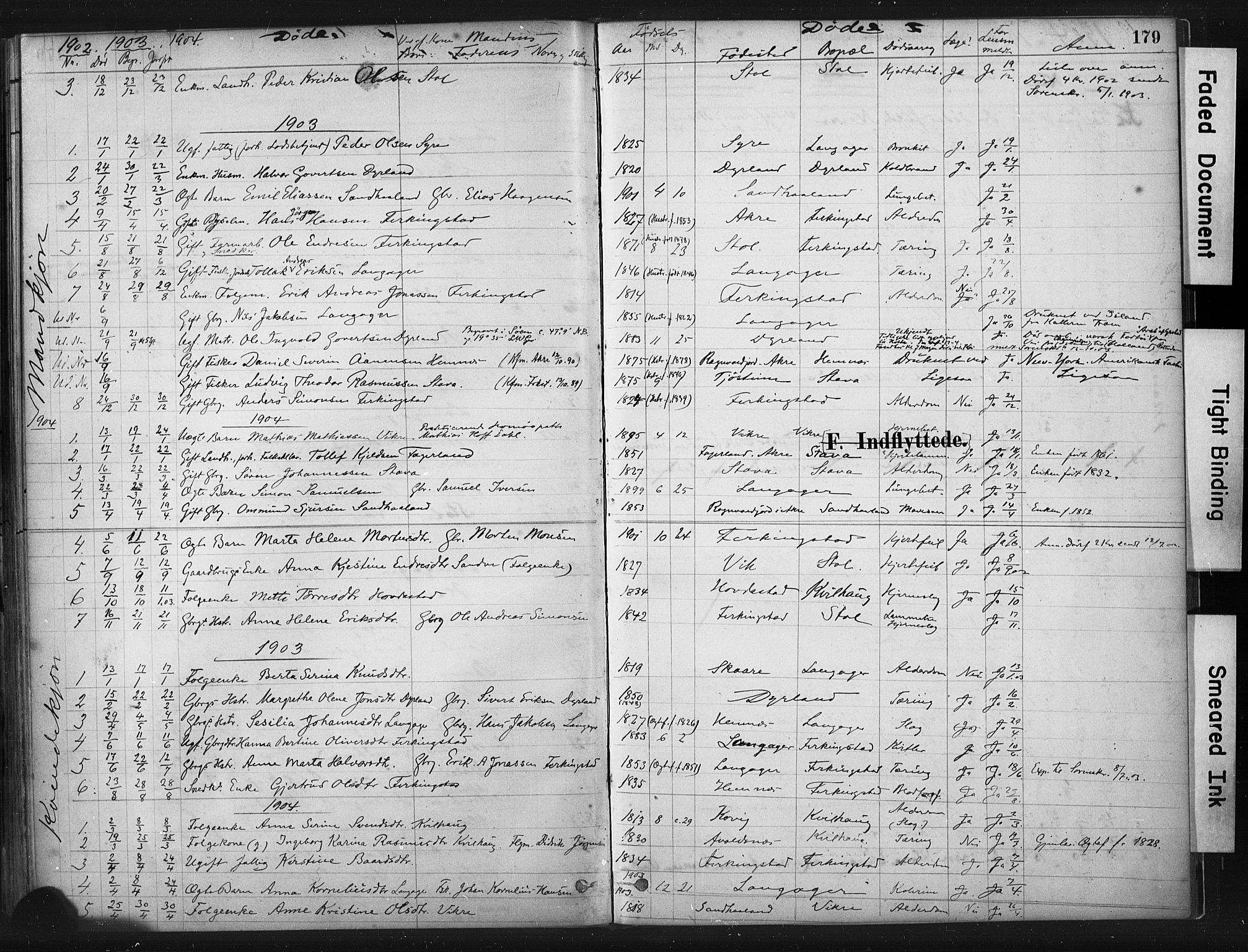 Skudenes sokneprestkontor, SAST/A -101849/H/Ha/Haa/L0010: Parish register (official) no. A 7, 1882-1912, p. 179