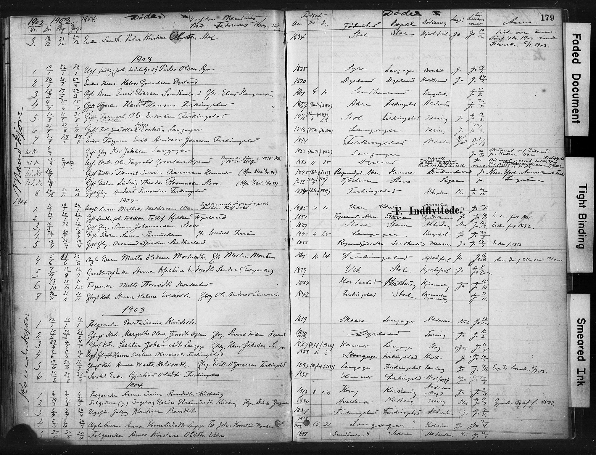 Skudenes sokneprestkontor, AV/SAST-A -101849/H/Ha/Haa/L0010: Parish register (official) no. A 7, 1882-1912, p. 179