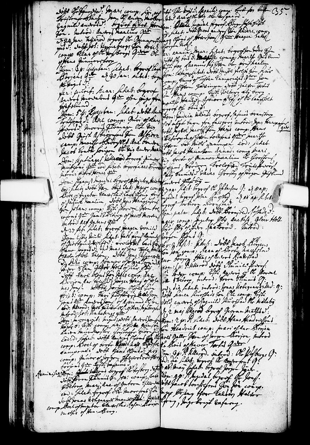 Skjeberg prestekontor Kirkebøker, AV/SAO-A-10923/F/Fa/L0001: Parish register (official) no. I 1, 1702-1725, p. 35