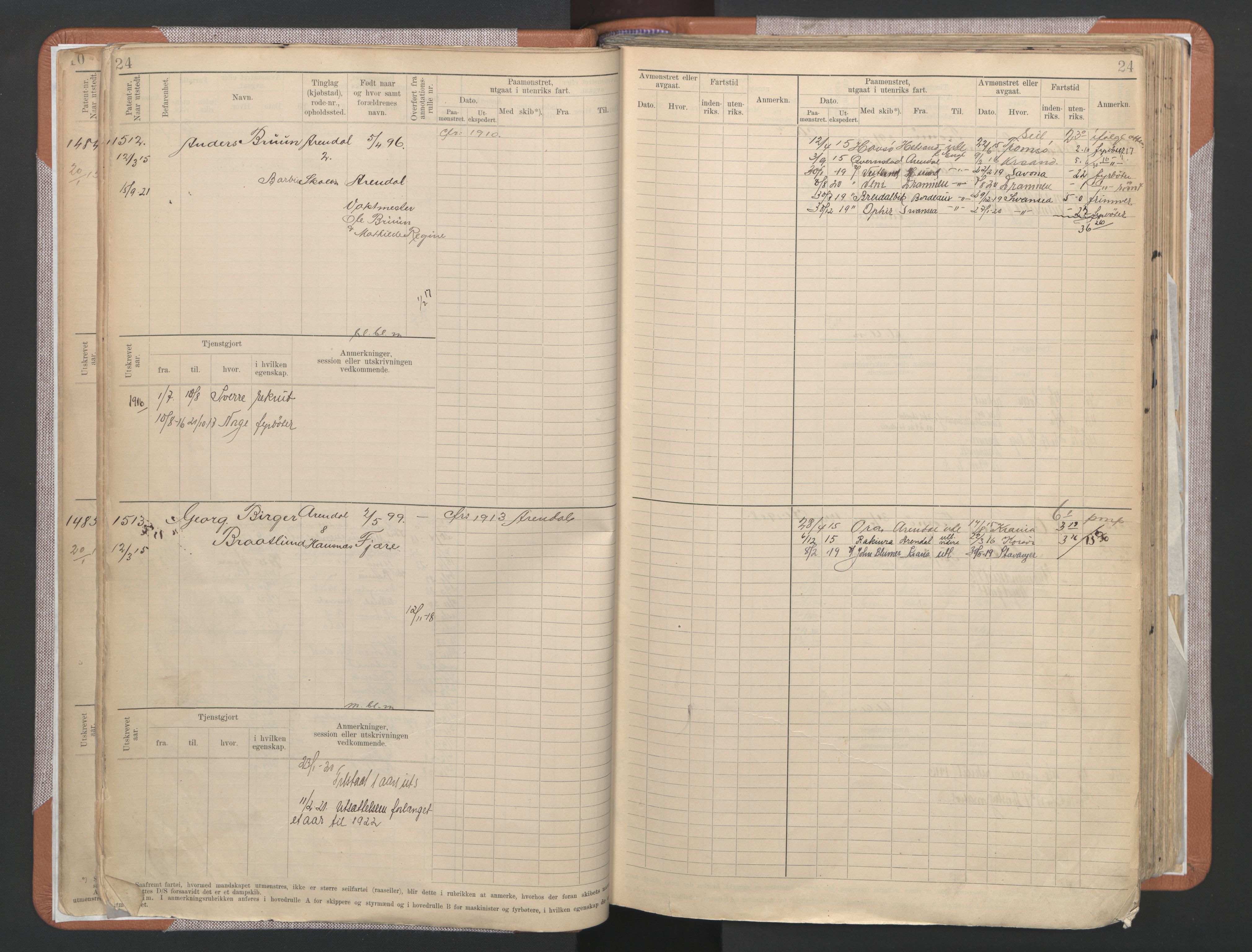 Arendal mønstringskrets, AV/SAK-2031-0012/F/Fb/L0022: Hovedrulle A nr 1466-2242, S-20, 1914-1930, p. 28