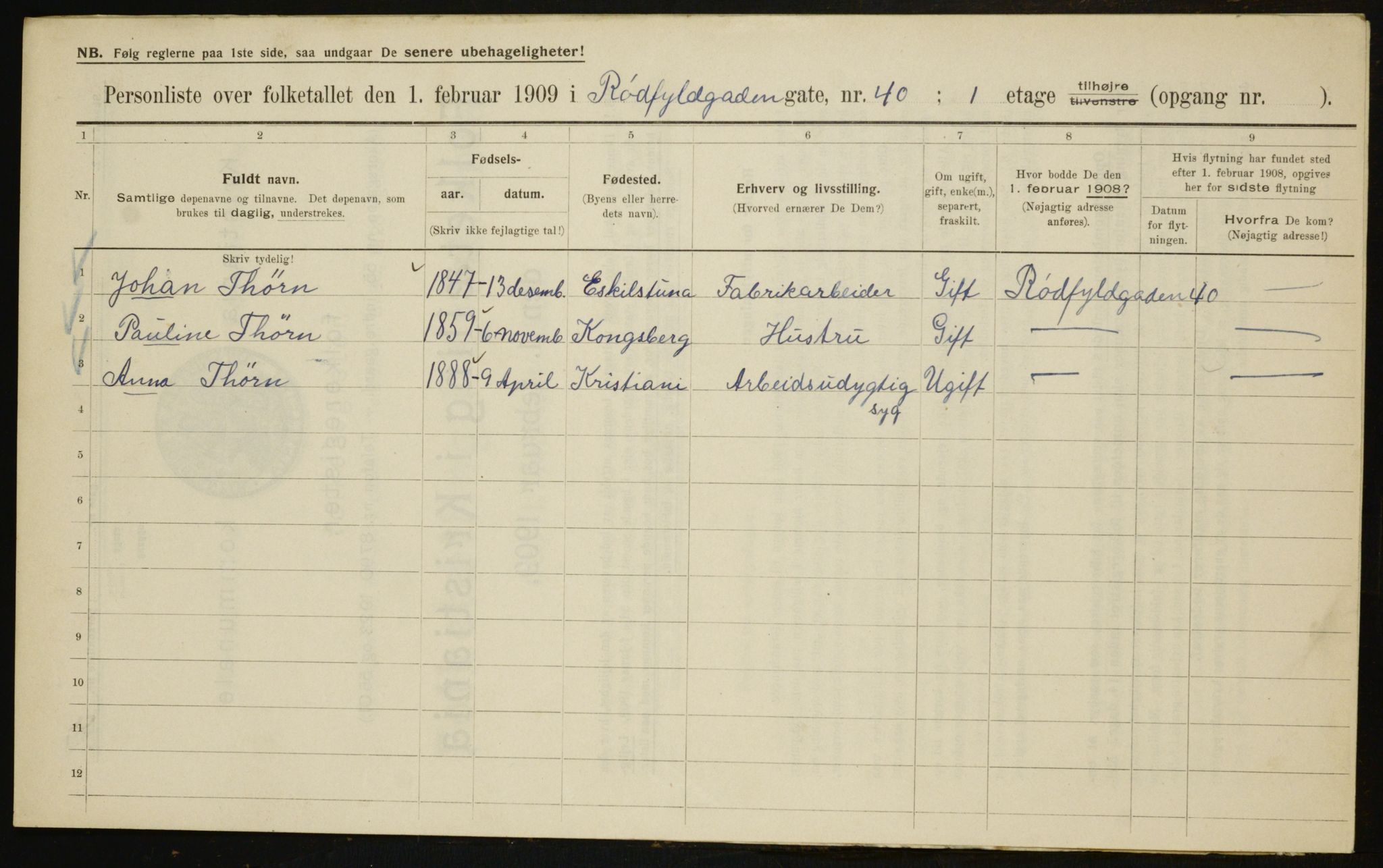 OBA, Municipal Census 1909 for Kristiania, 1909, p. 78231