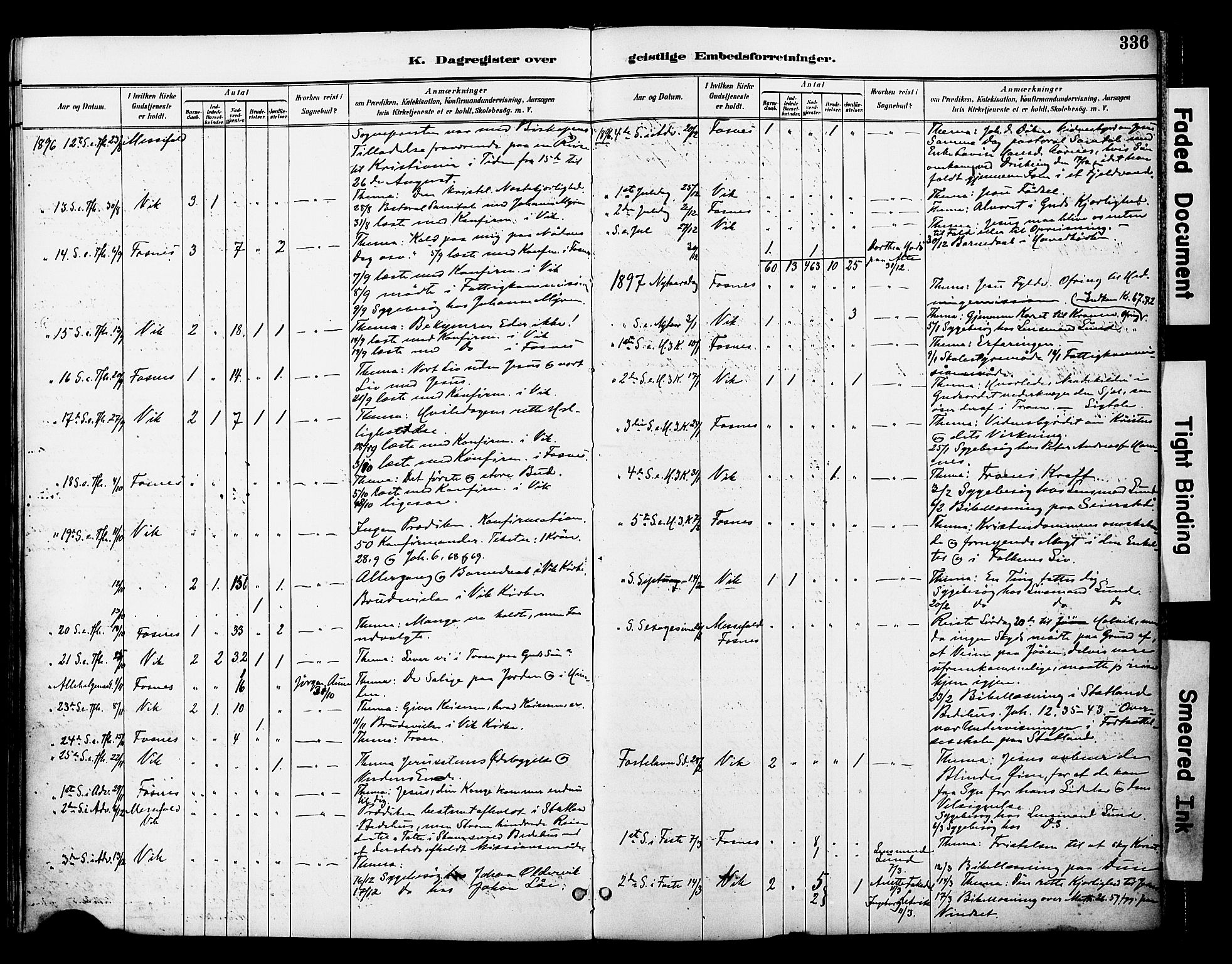 Ministerialprotokoller, klokkerbøker og fødselsregistre - Nord-Trøndelag, SAT/A-1458/774/L0628: Parish register (official) no. 774A02, 1887-1903, p. 336