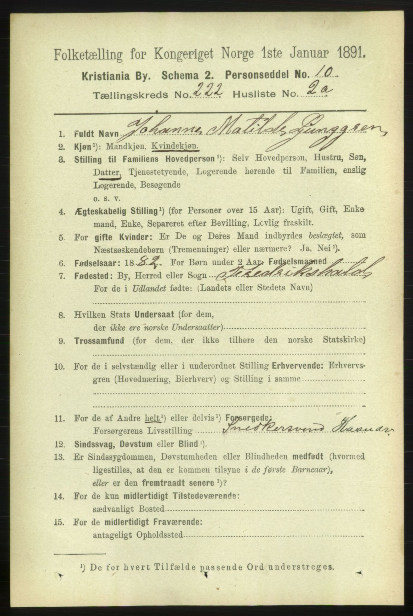 RA, 1891 census for 0301 Kristiania, 1891, p. 133070