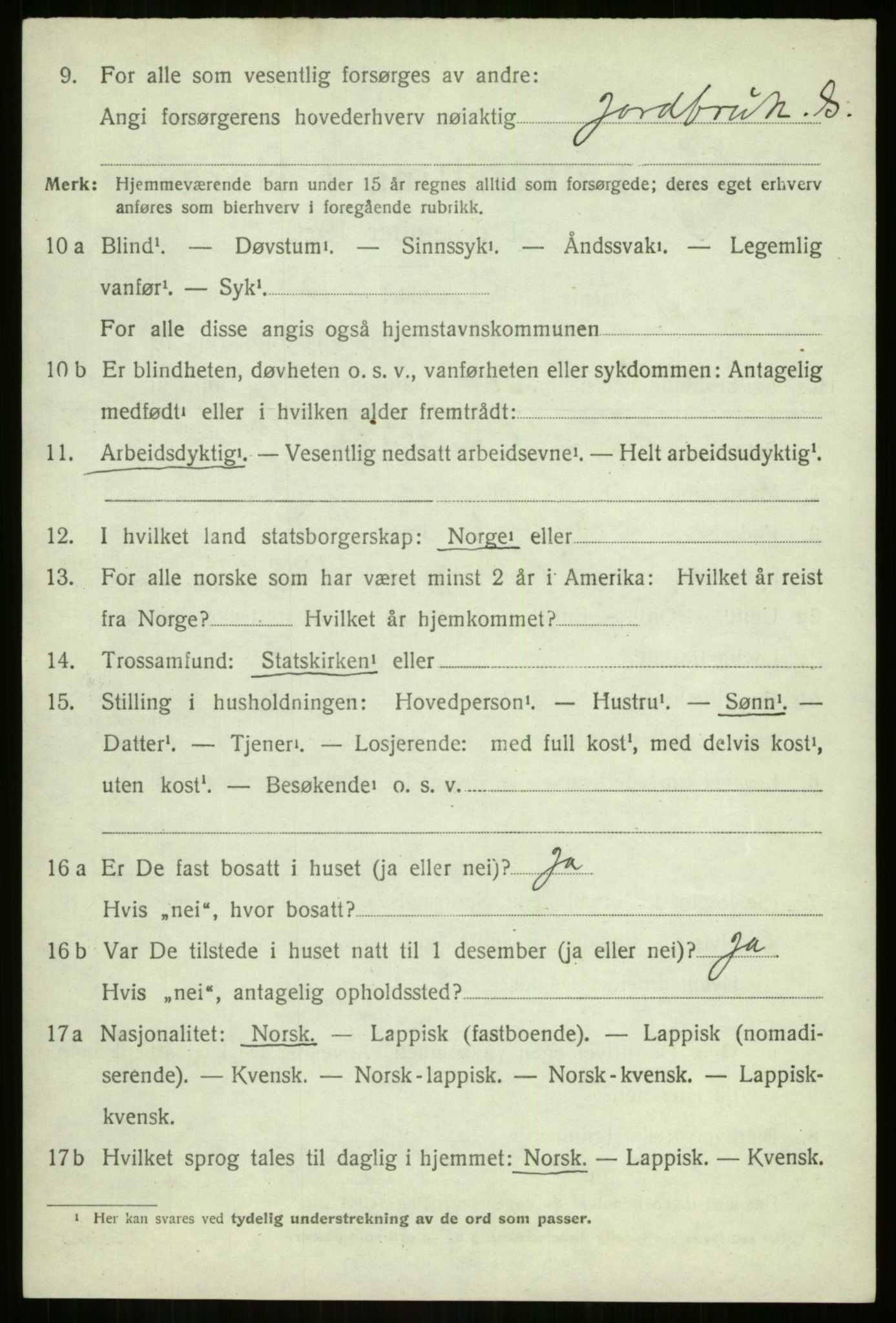 SATØ, 1920 census for Hillesøy, 1920, p. 1076