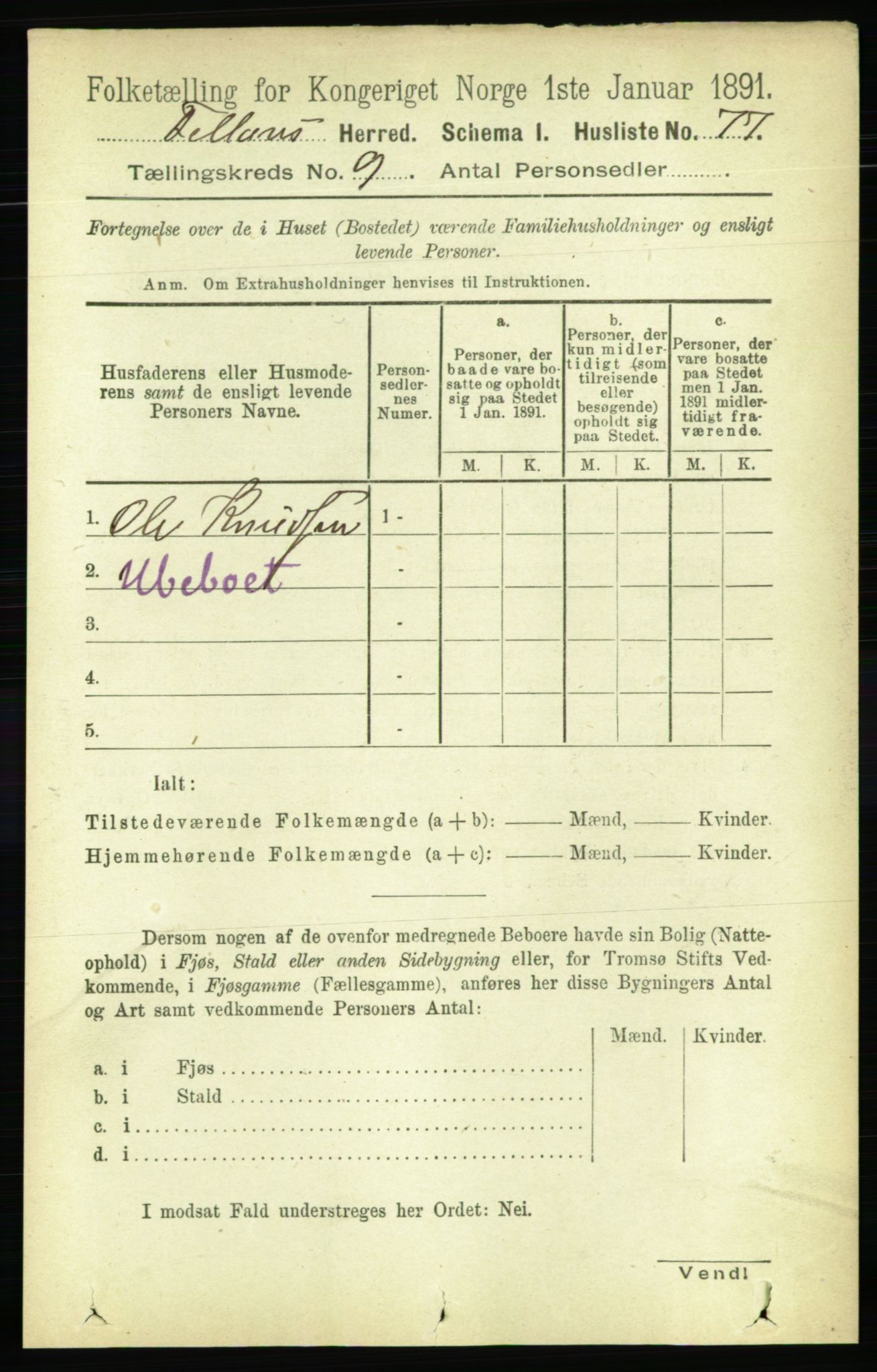 RA, 1891 census for 1616 Fillan, 1891, p. 2632