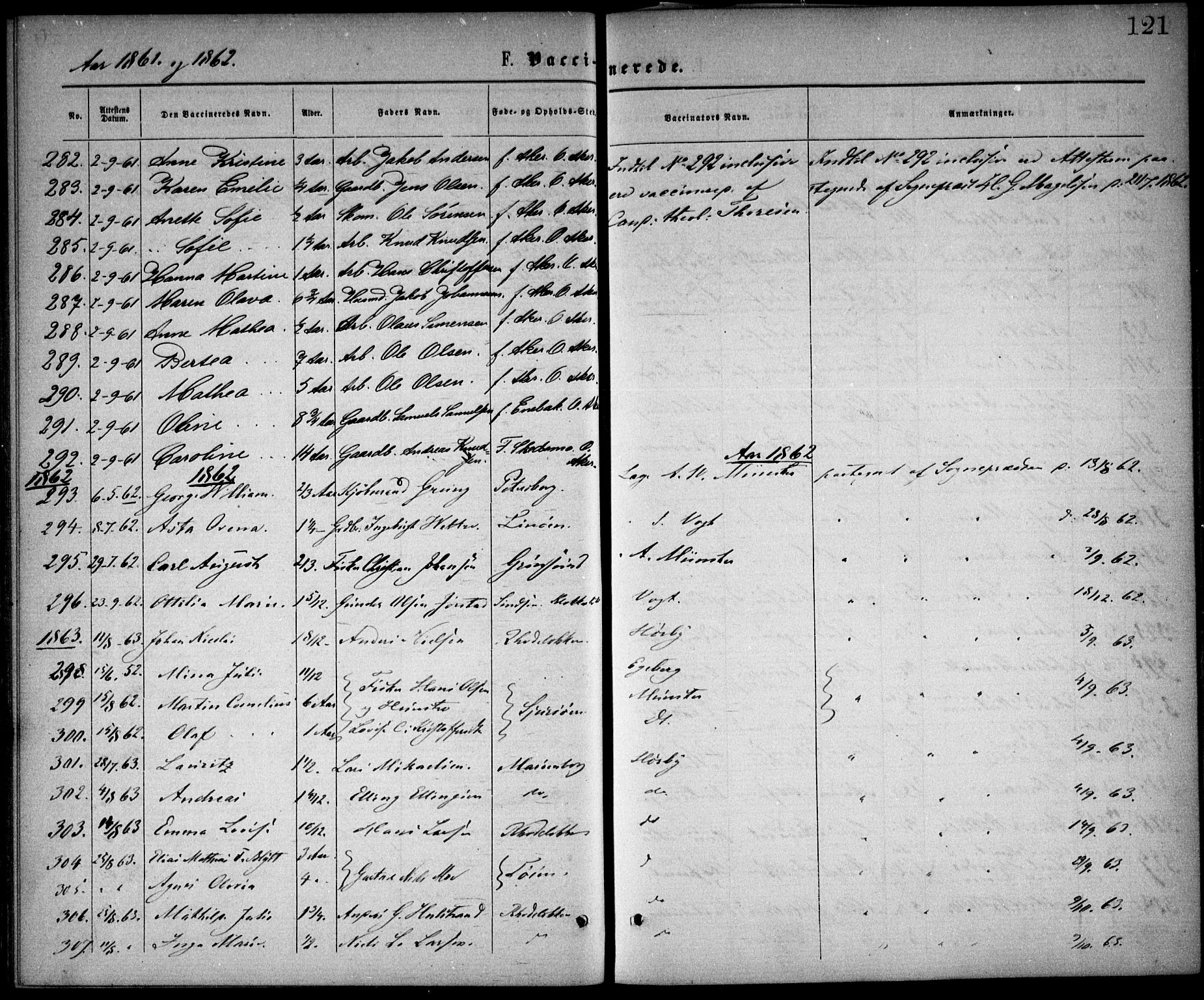 Østre Aker prestekontor Kirkebøker, AV/SAO-A-10840/F/Fa/L0002: Parish register (official) no. I 2, 1861-1878, p. 121