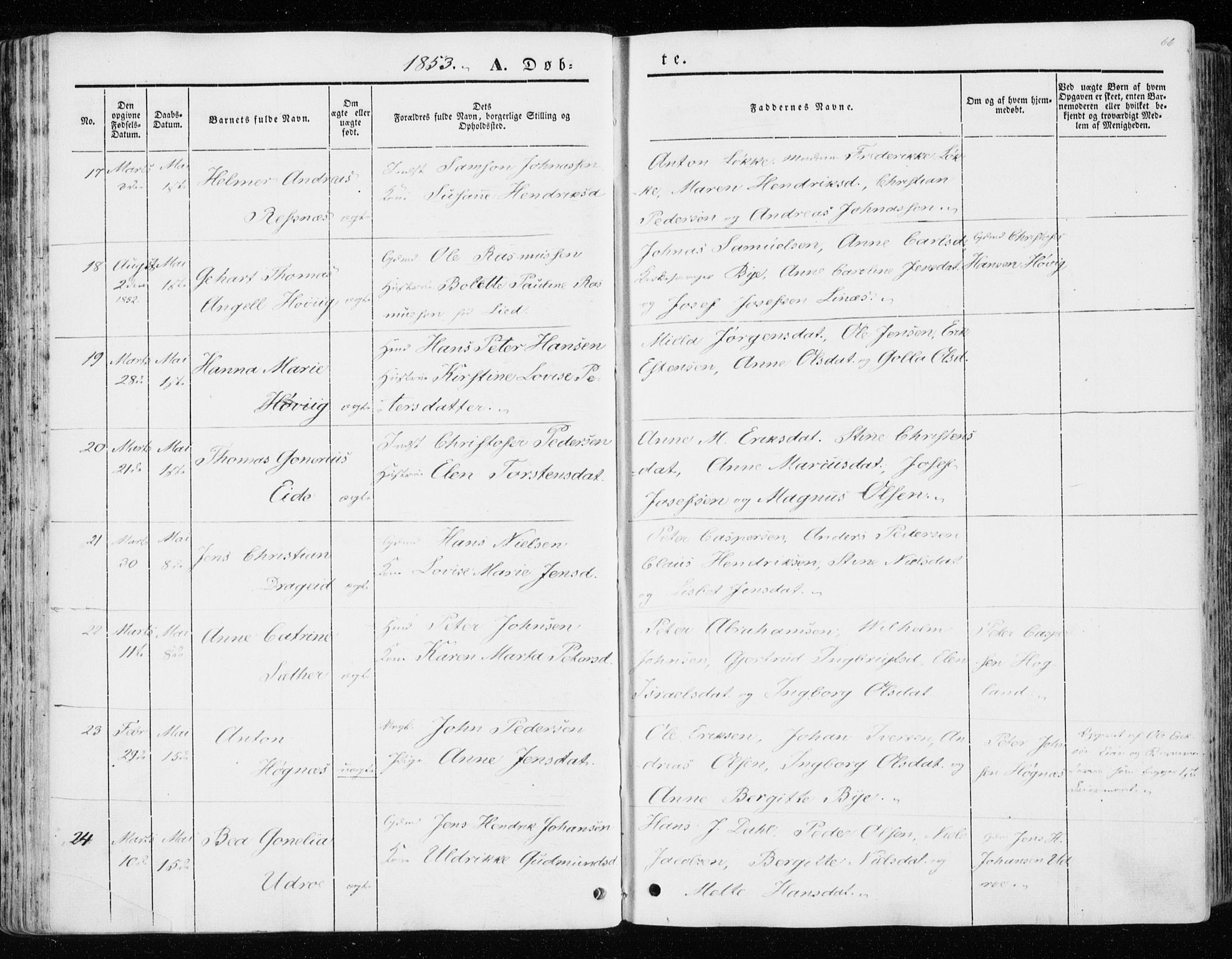 Ministerialprotokoller, klokkerbøker og fødselsregistre - Sør-Trøndelag, AV/SAT-A-1456/657/L0704: Parish register (official) no. 657A05, 1846-1857, p. 66