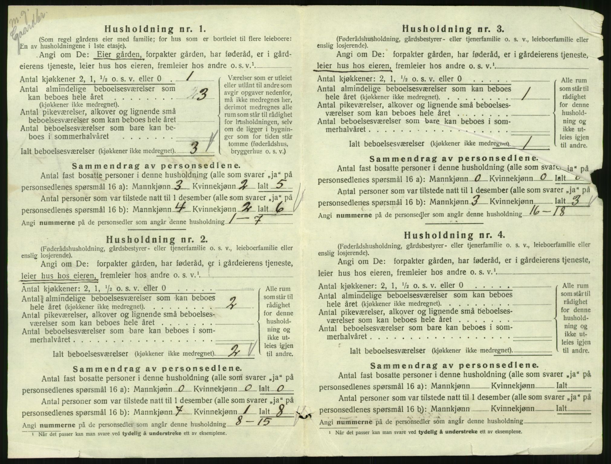 SAT, 1920 census for Øksendal, 1920, p. 238