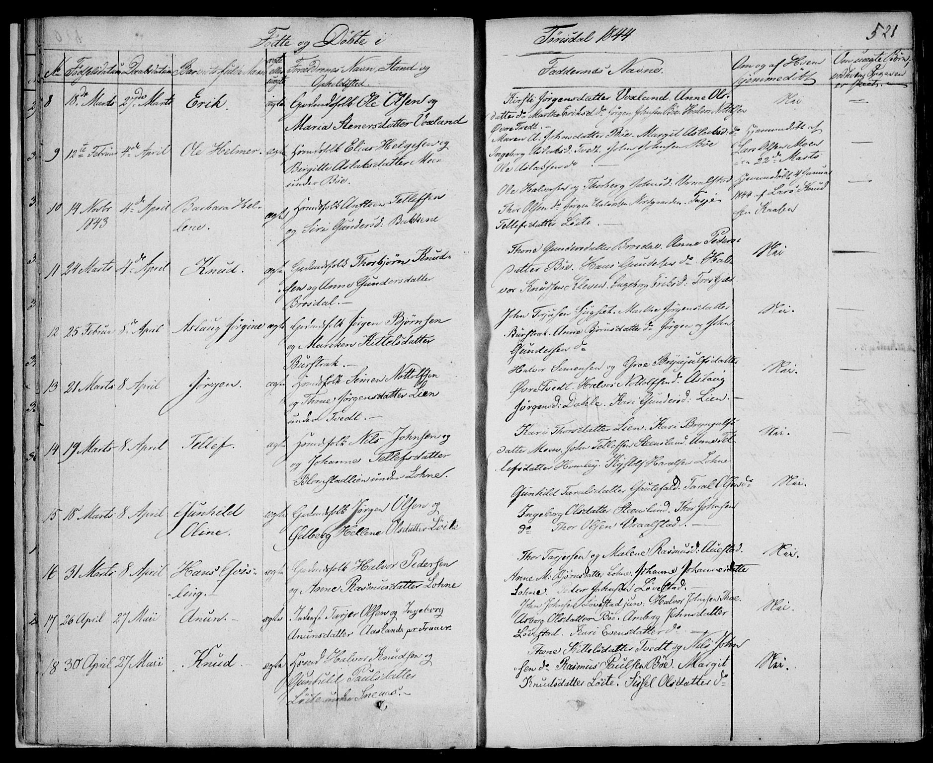 Drangedal kirkebøker, AV/SAKO-A-258/F/Fa/L0007b: Parish register (official) no. 7b, 1837-1856, p. 521