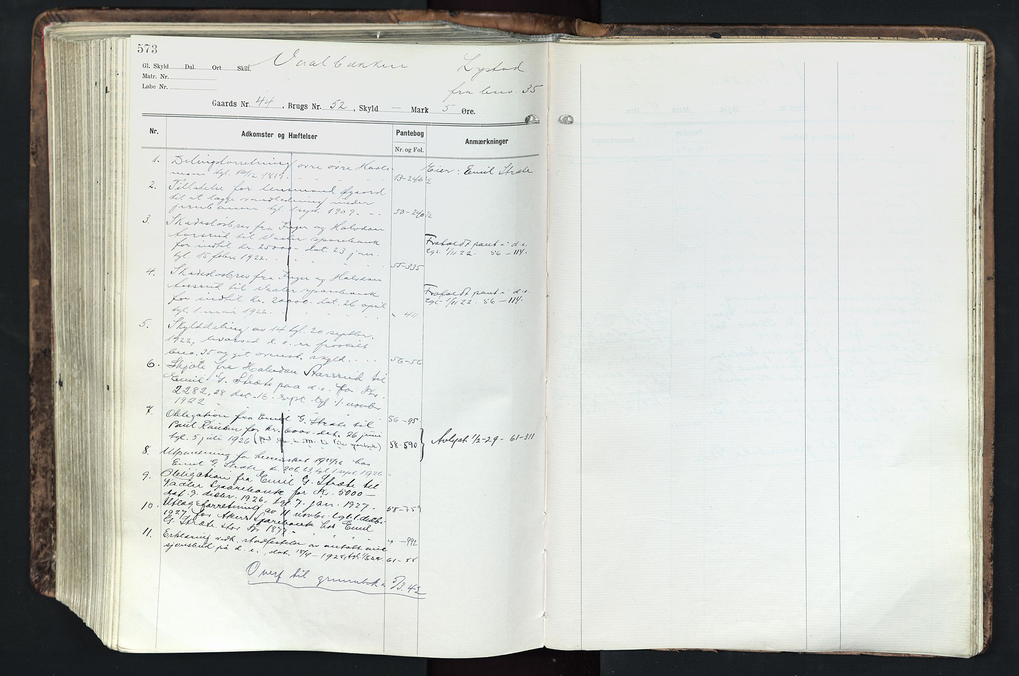 Solør tingrett, AV/SAH-TING-008/H/Ha/Hak/L0003: Mortgage register no. III, 1900-1935, p. 573