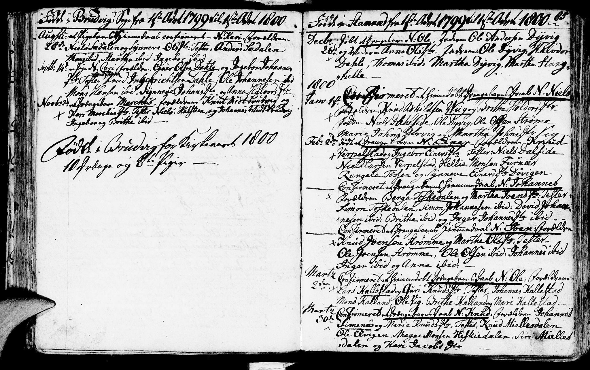 Haus sokneprestembete, AV/SAB-A-75601/H/Haa: Parish register (official) no. A 11, 1796-1816, p. 85