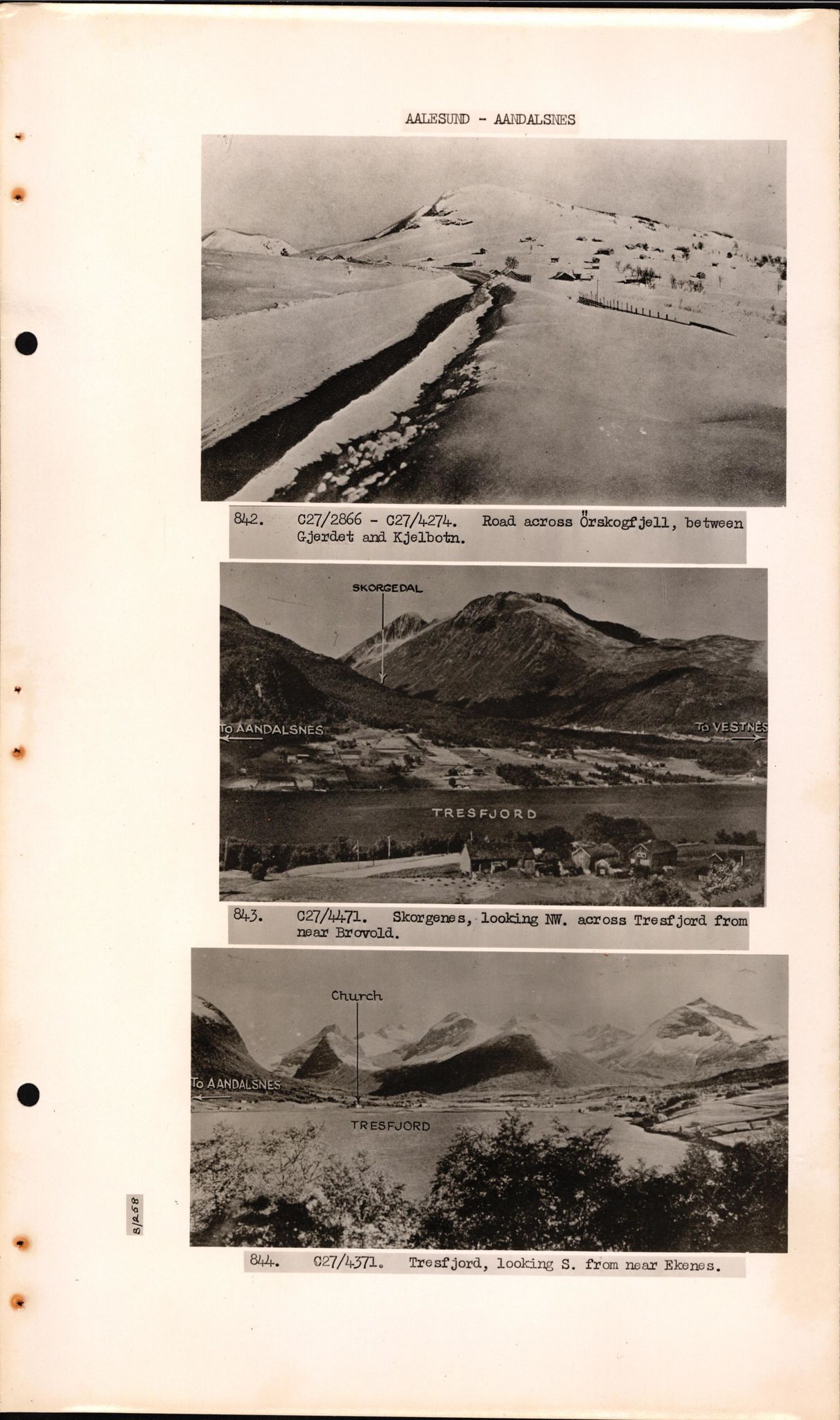 Forsvaret, Forsvarets overkommando II, AV/RA-RAFA-3915/D/Dd/L0018: Sør-Norge, veier, 1943-1945, p. 688