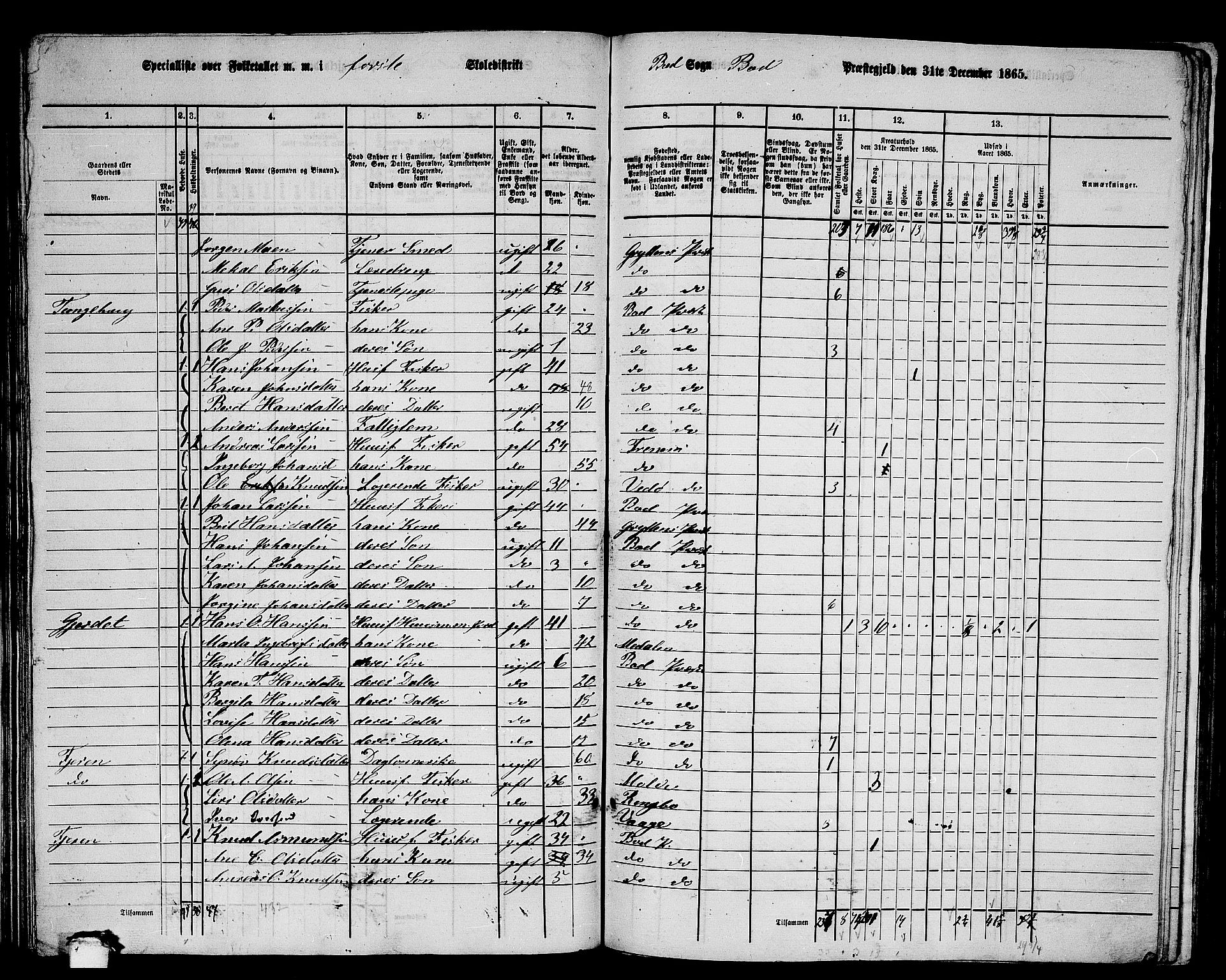 RA, 1865 census for Bud, 1865, p. 65