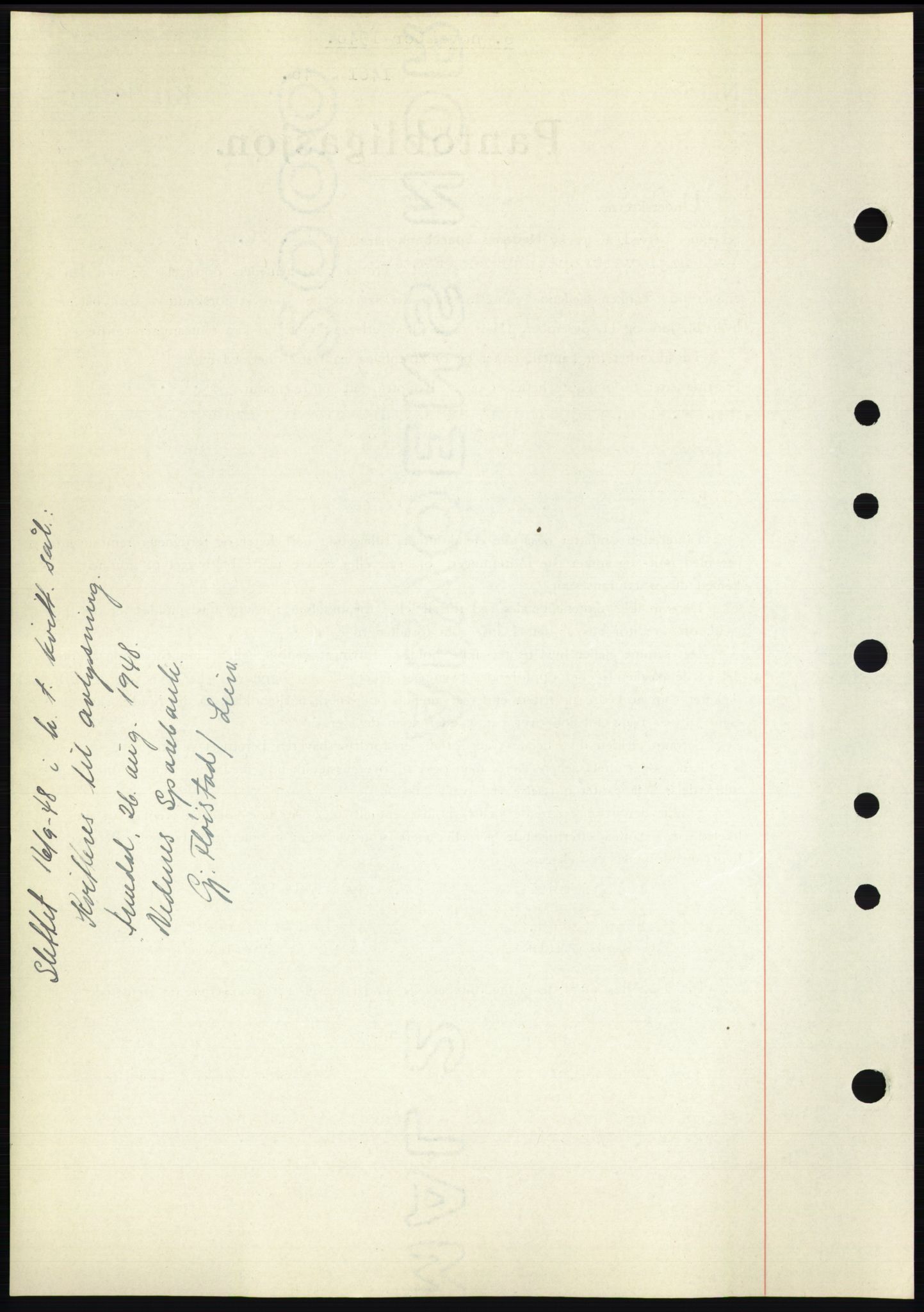 Nedenes sorenskriveri, SAK/1221-0006/G/Gb/Gbb/L0003: Mortgage book no. B3b, 1946-1946, Diary no: : 1461/1946