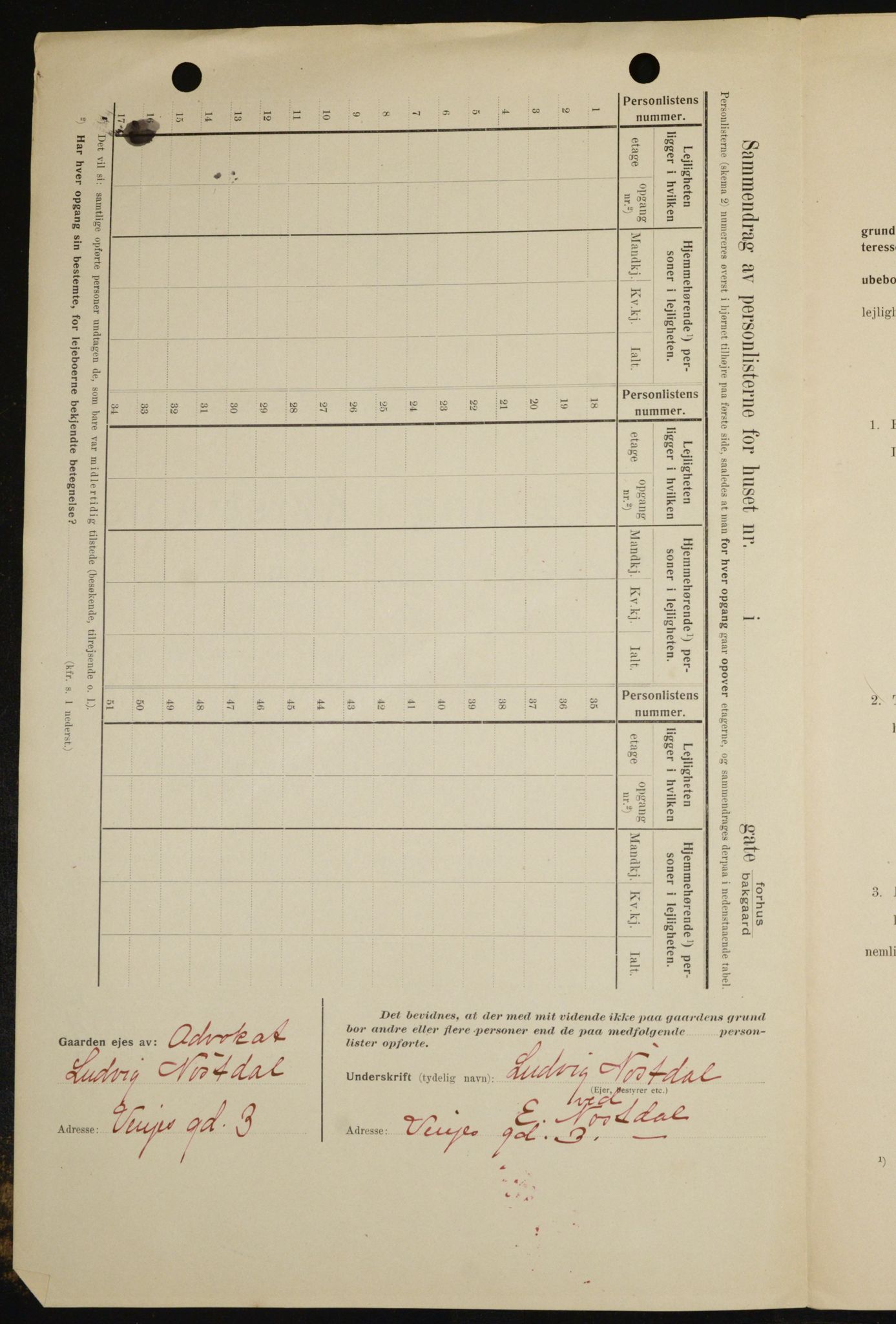 OBA, Municipal Census 1909 for Kristiania, 1909, p. 3113