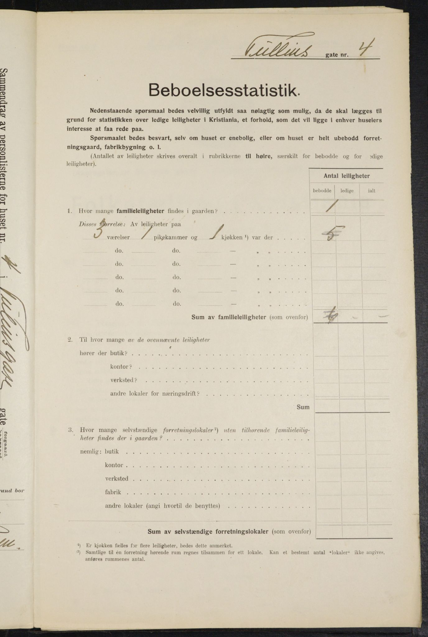 OBA, Municipal Census 1914 for Kristiania, 1914, p. 116381