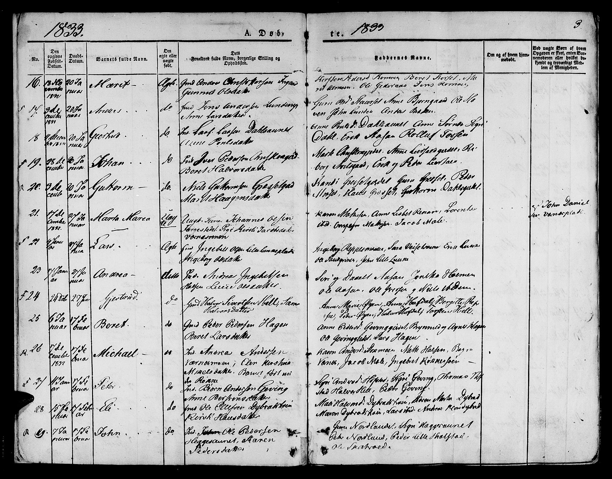 Ministerialprotokoller, klokkerbøker og fødselsregistre - Nord-Trøndelag, SAT/A-1458/709/L0071: Parish register (official) no. 709A11, 1833-1844, p. 3