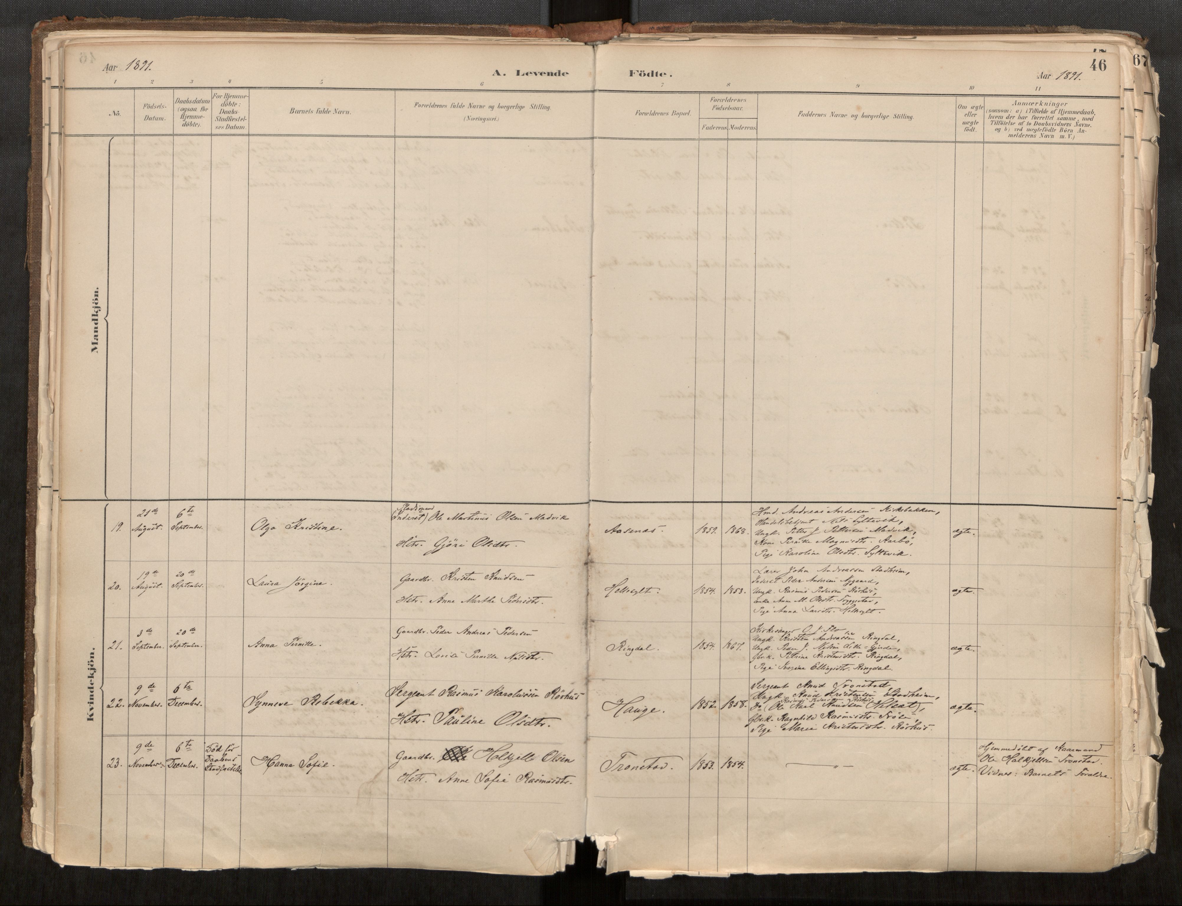 Sunnylven sokneprestkontor, AV/SAT-A-1007: Parish register (official) no. 517A08, 1882-1939, p. 46