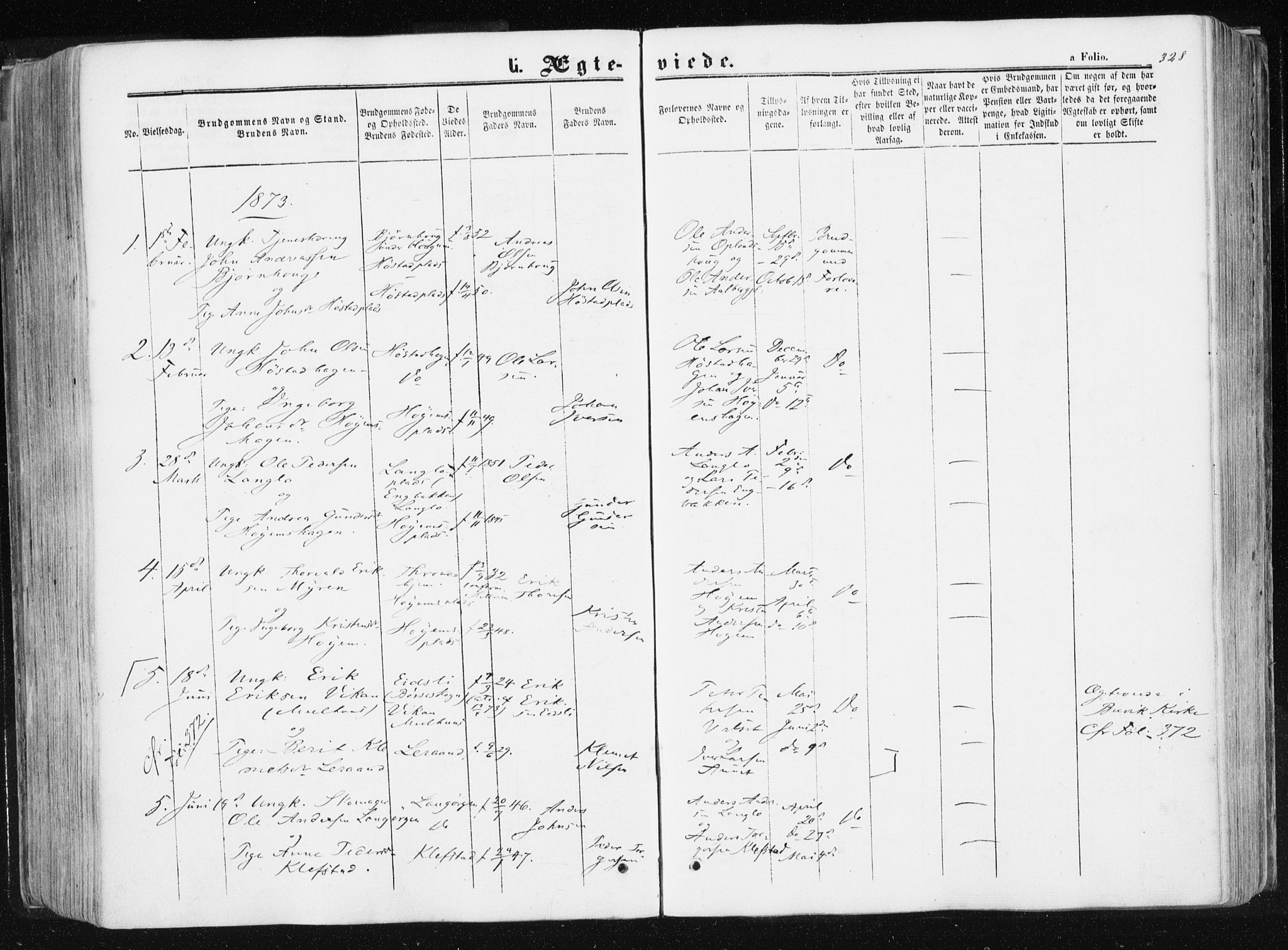 Ministerialprotokoller, klokkerbøker og fødselsregistre - Sør-Trøndelag, SAT/A-1456/612/L0377: Parish register (official) no. 612A09, 1859-1877, p. 328
