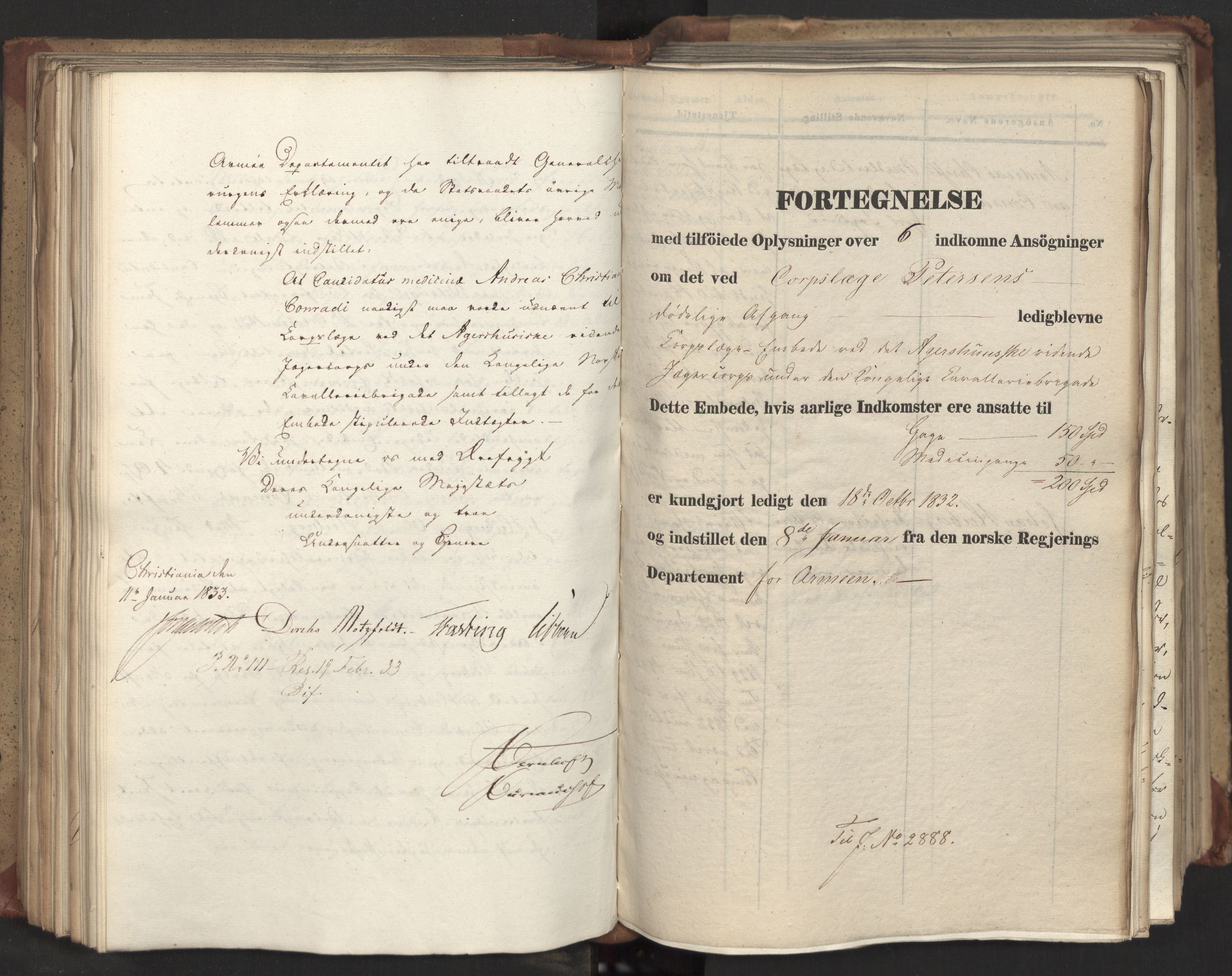 Statsrådsavdelingen i Stockholm, AV/RA-S-1003/D/Da/L0082: Regjeringsinnstillinger nr. 2858-2979, 1833, p. 198