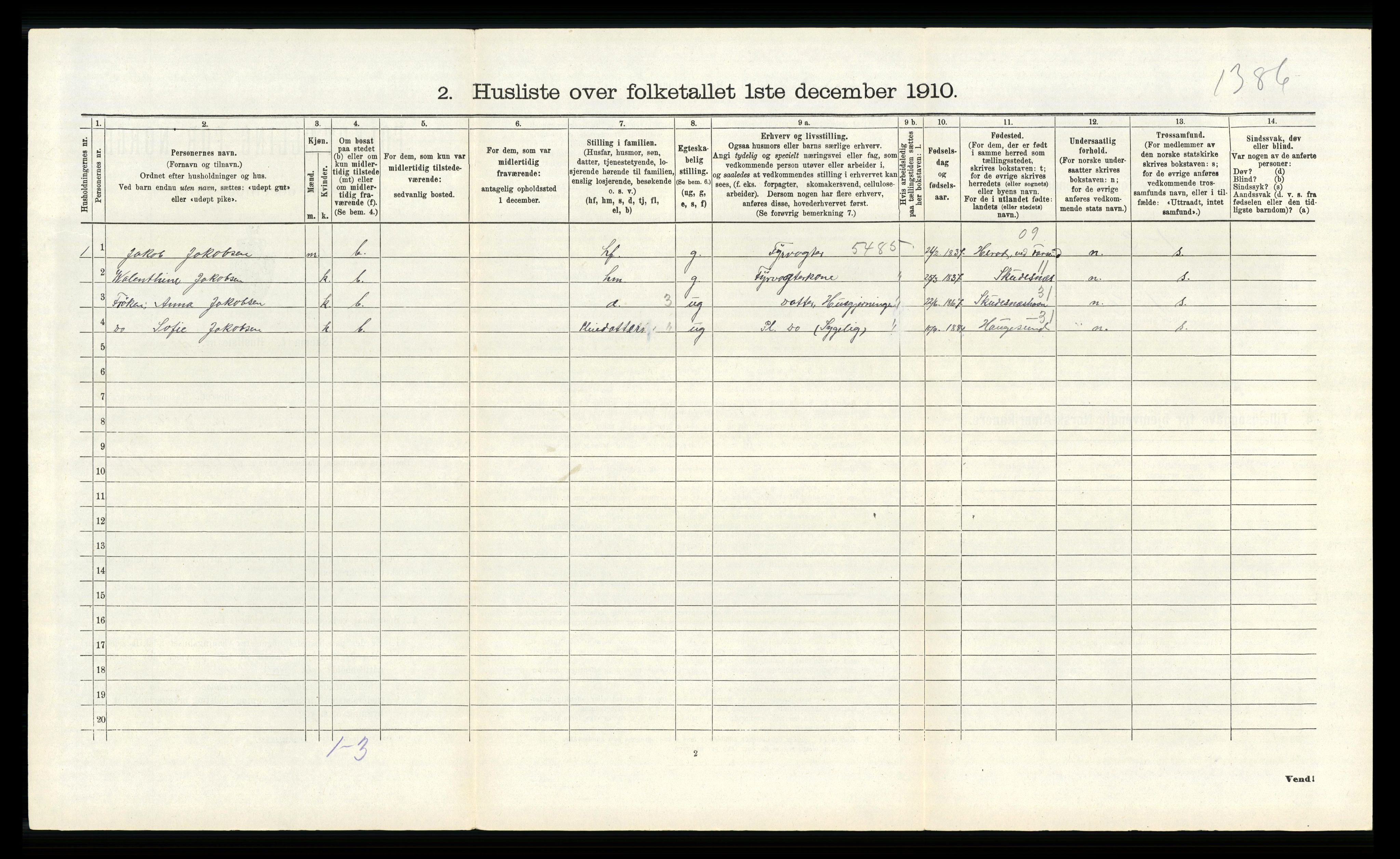 RA, 1910 census for Fitjar, 1910, p. 162