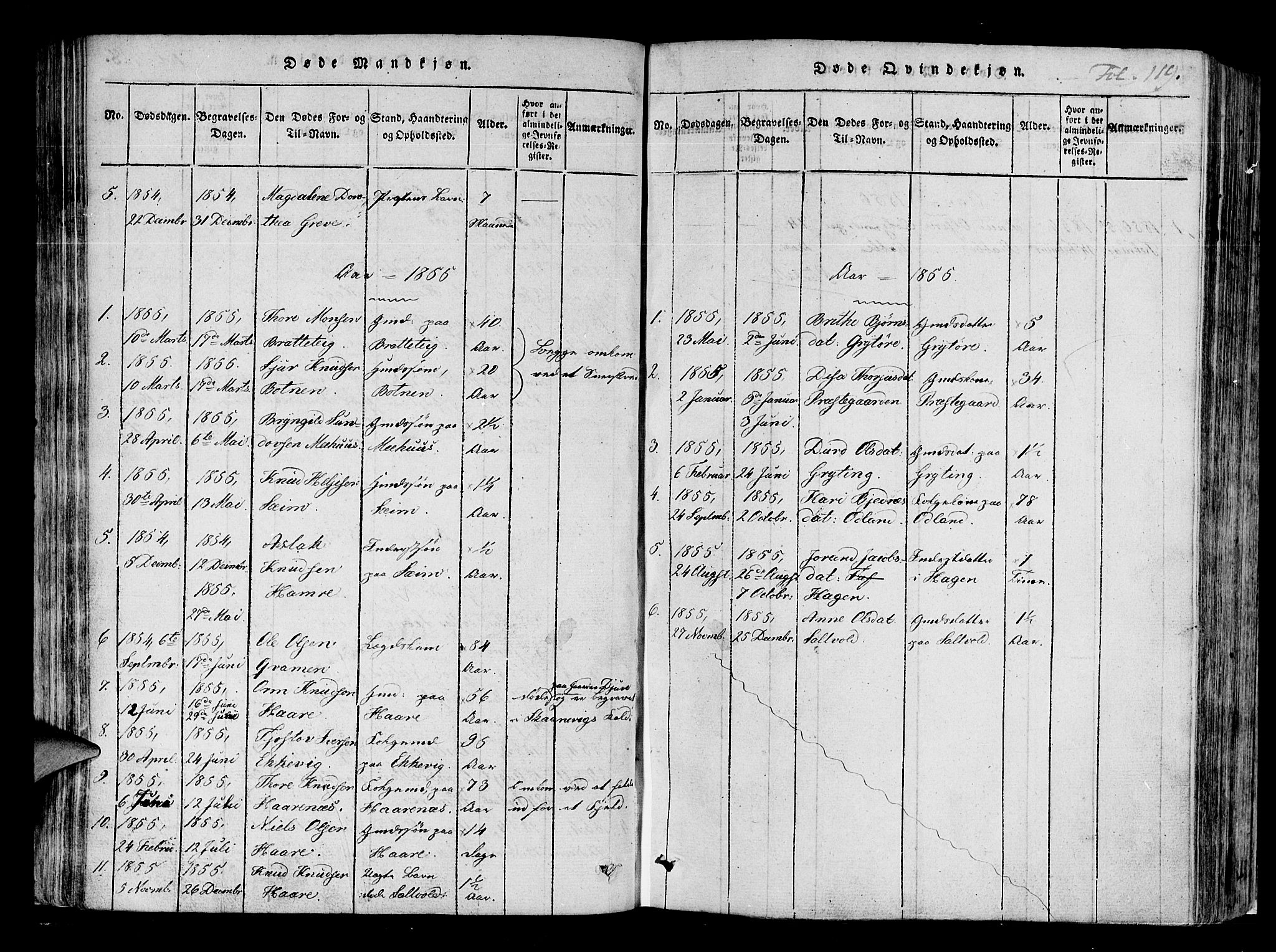 Røldal sokneprestembete, SAB/A-100247: Parish register (official) no. A 2, 1817-1856, p. 119