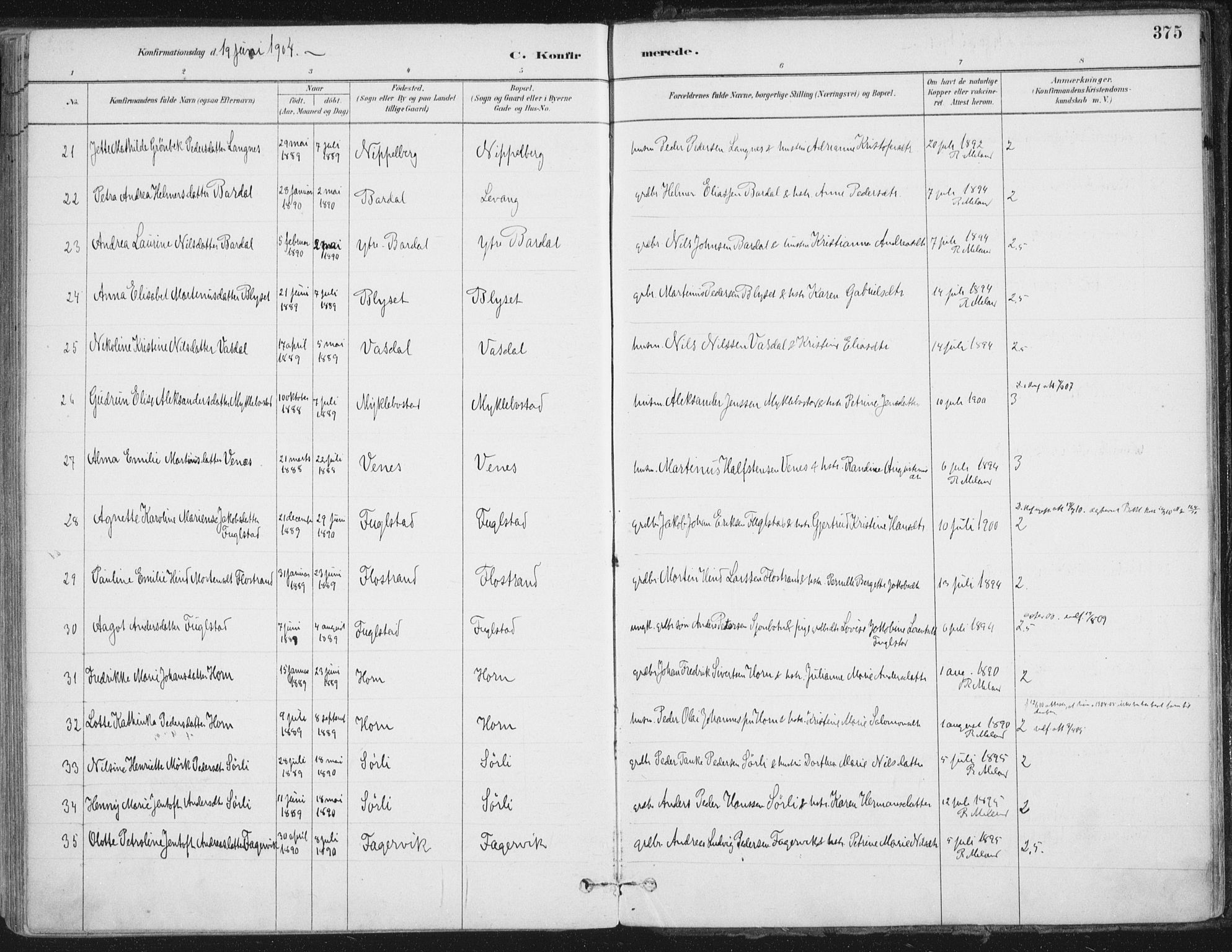 Ministerialprotokoller, klokkerbøker og fødselsregistre - Nordland, AV/SAT-A-1459/838/L0552: Parish register (official) no. 838A10, 1880-1910, p. 375