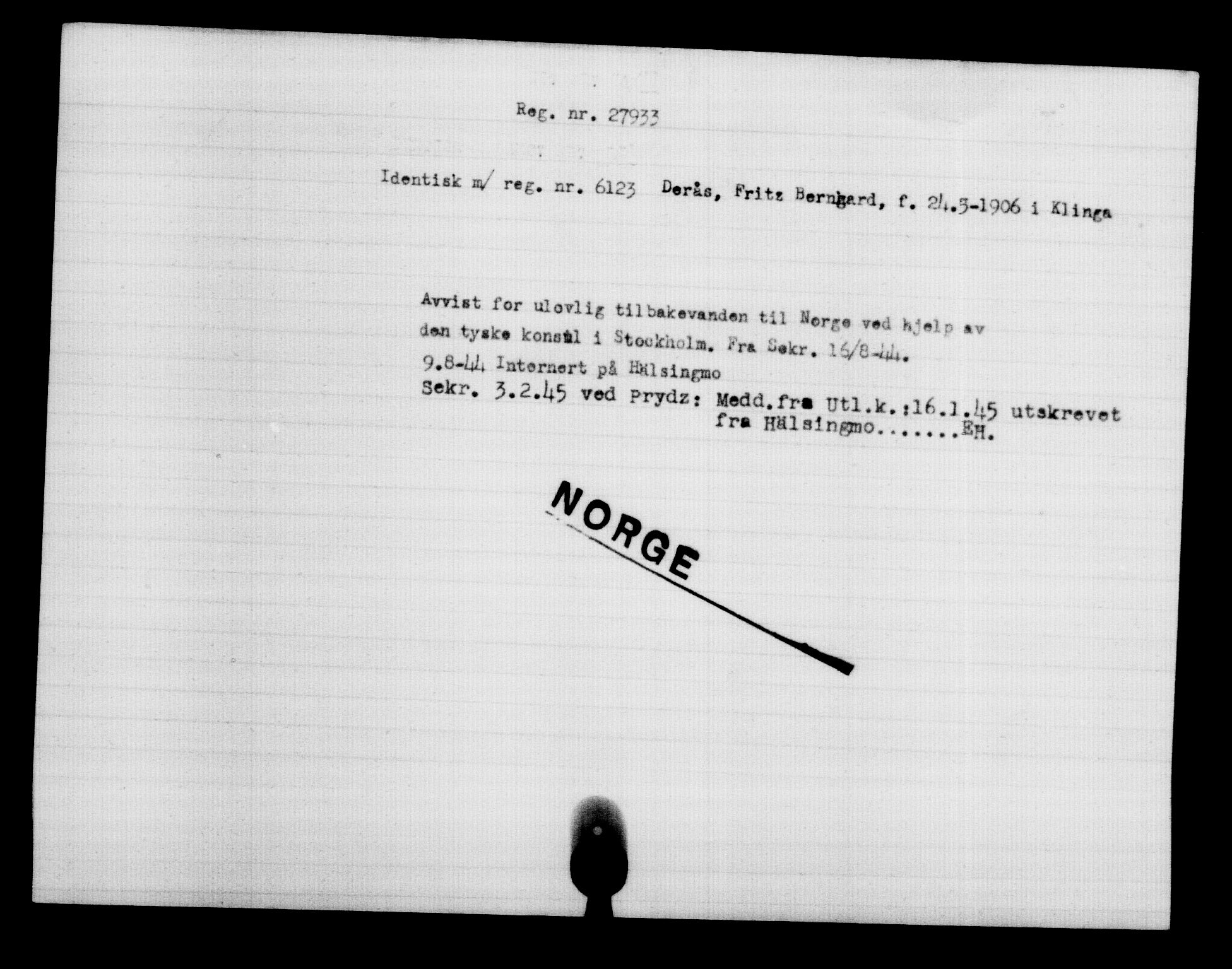 Den Kgl. Norske Legasjons Flyktningskontor, AV/RA-S-6753/V/Va/L0011: Kjesäterkartoteket.  Flyktningenr. 25300-28349, 1940-1945, p. 2805