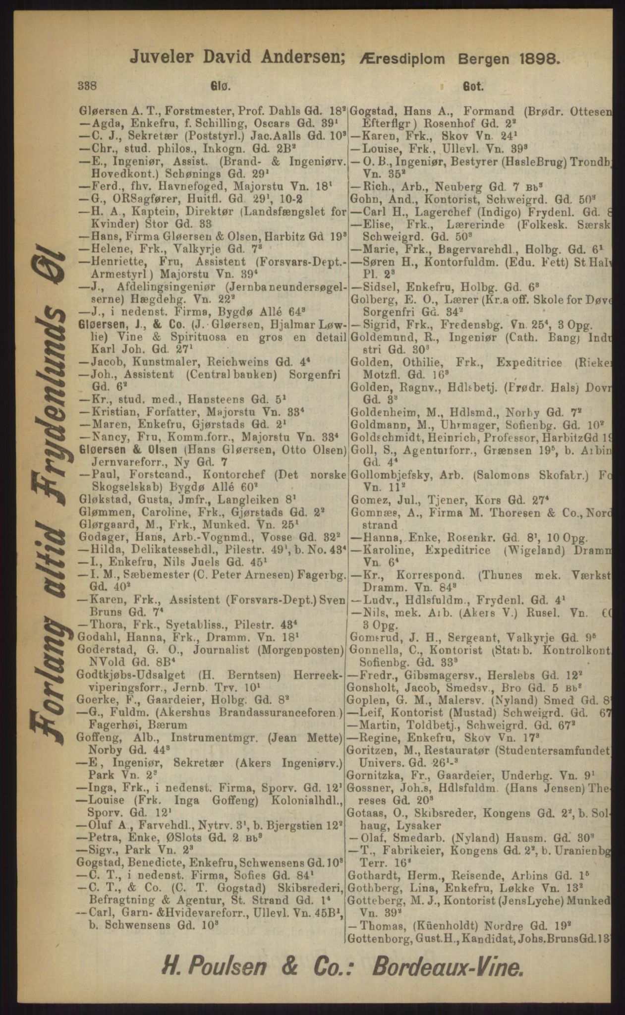 Kristiania/Oslo adressebok, PUBL/-, 1903, p. 338