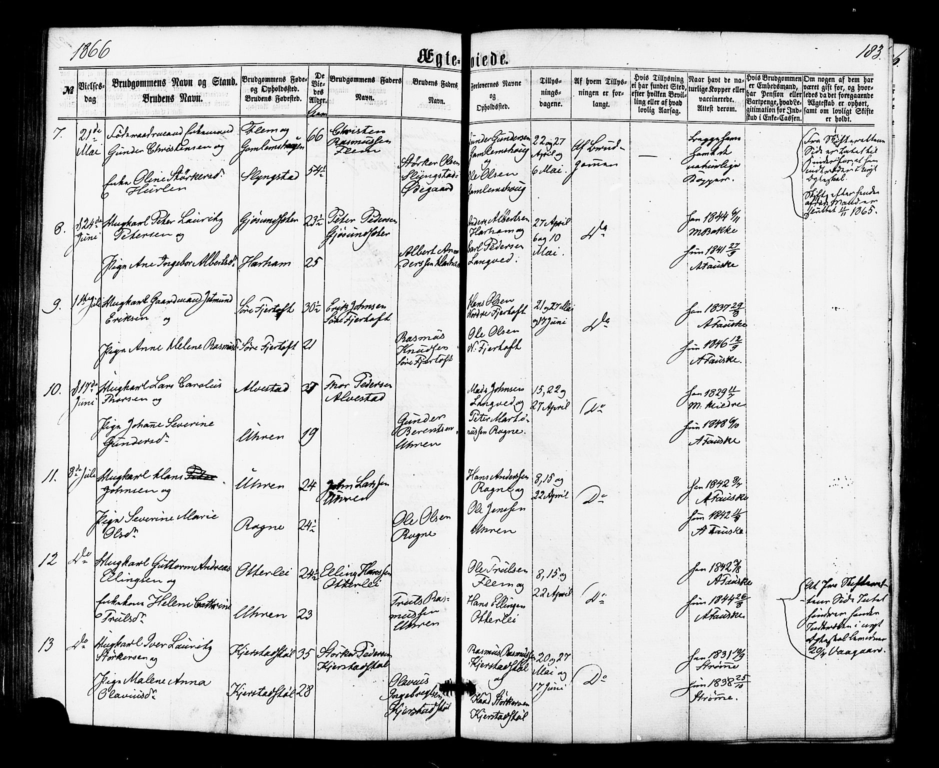 Ministerialprotokoller, klokkerbøker og fødselsregistre - Møre og Romsdal, AV/SAT-A-1454/536/L0498: Parish register (official) no. 536A07, 1862-1875, p. 183