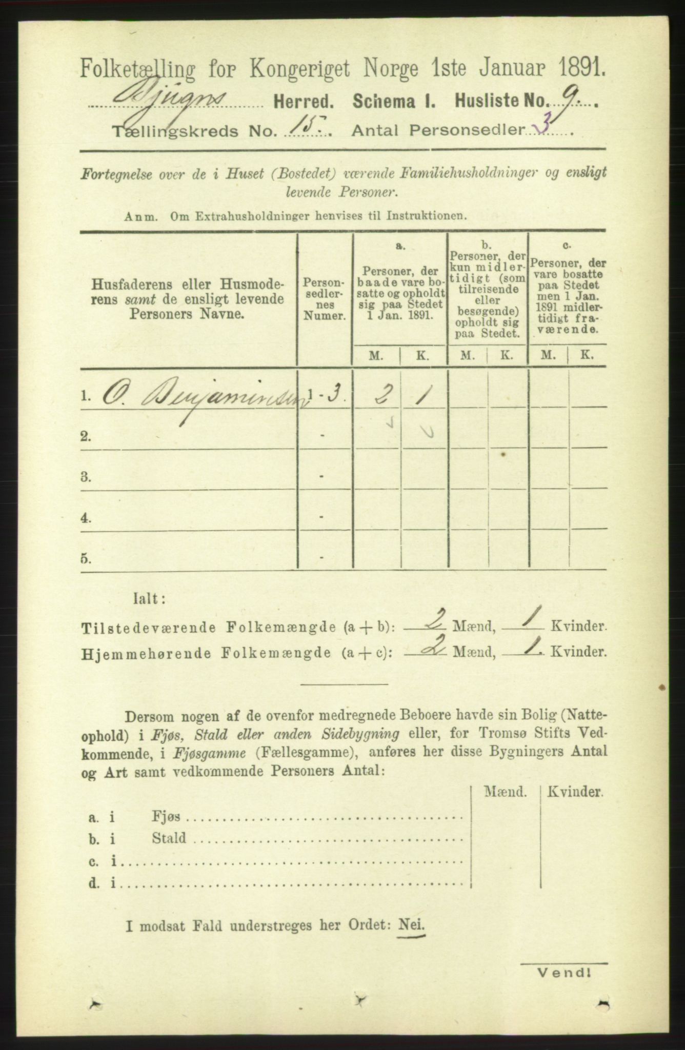 RA, 1891 census for 1627 Bjugn, 1891, p. 4222