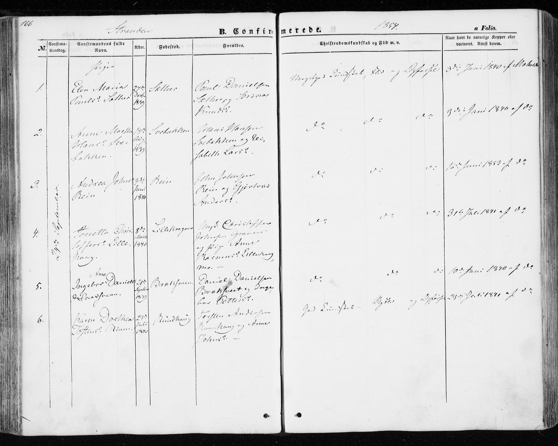 Ministerialprotokoller, klokkerbøker og fødselsregistre - Nord-Trøndelag, SAT/A-1458/701/L0008: Parish register (official) no. 701A08 /1, 1854-1863, p. 166