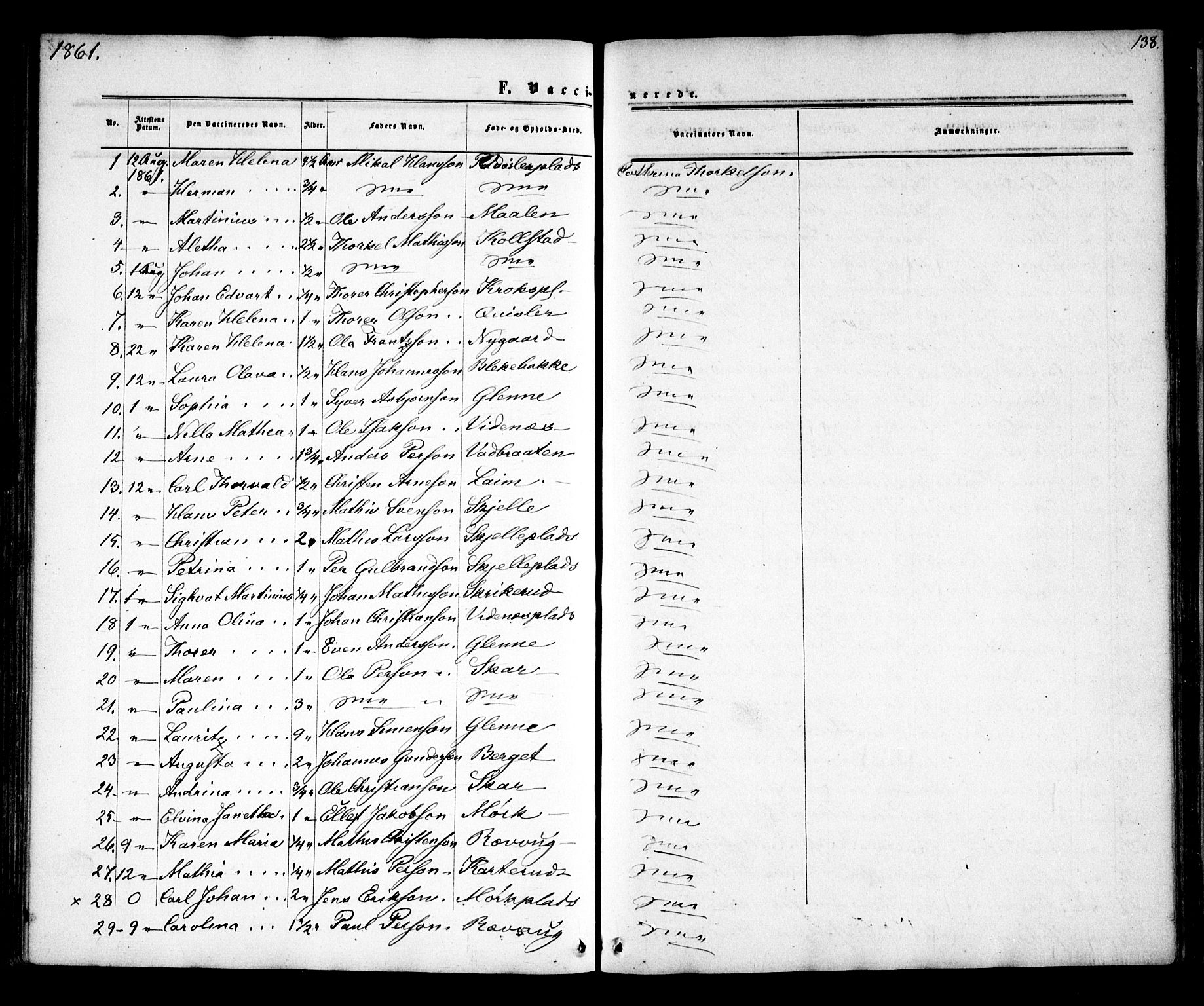 Skiptvet prestekontor Kirkebøker, SAO/A-20009/F/Fa/L0007: Parish register (official) no. 7, 1861-1866, p. 138