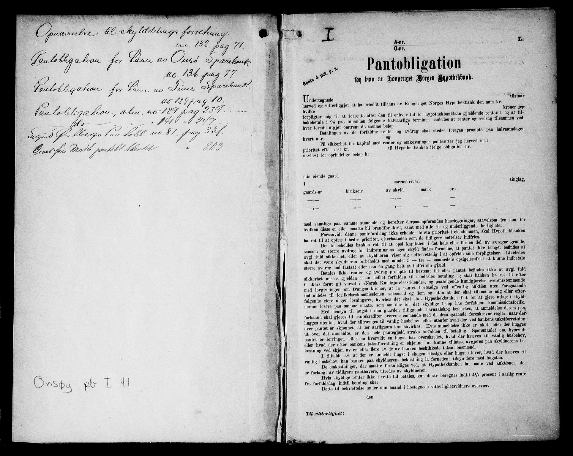 Onsøy sorenskriveri, SAO/A-10474/G/Ga/Gaa/L0041: Mortgage book no. I 41, 1910-1912, p. 1