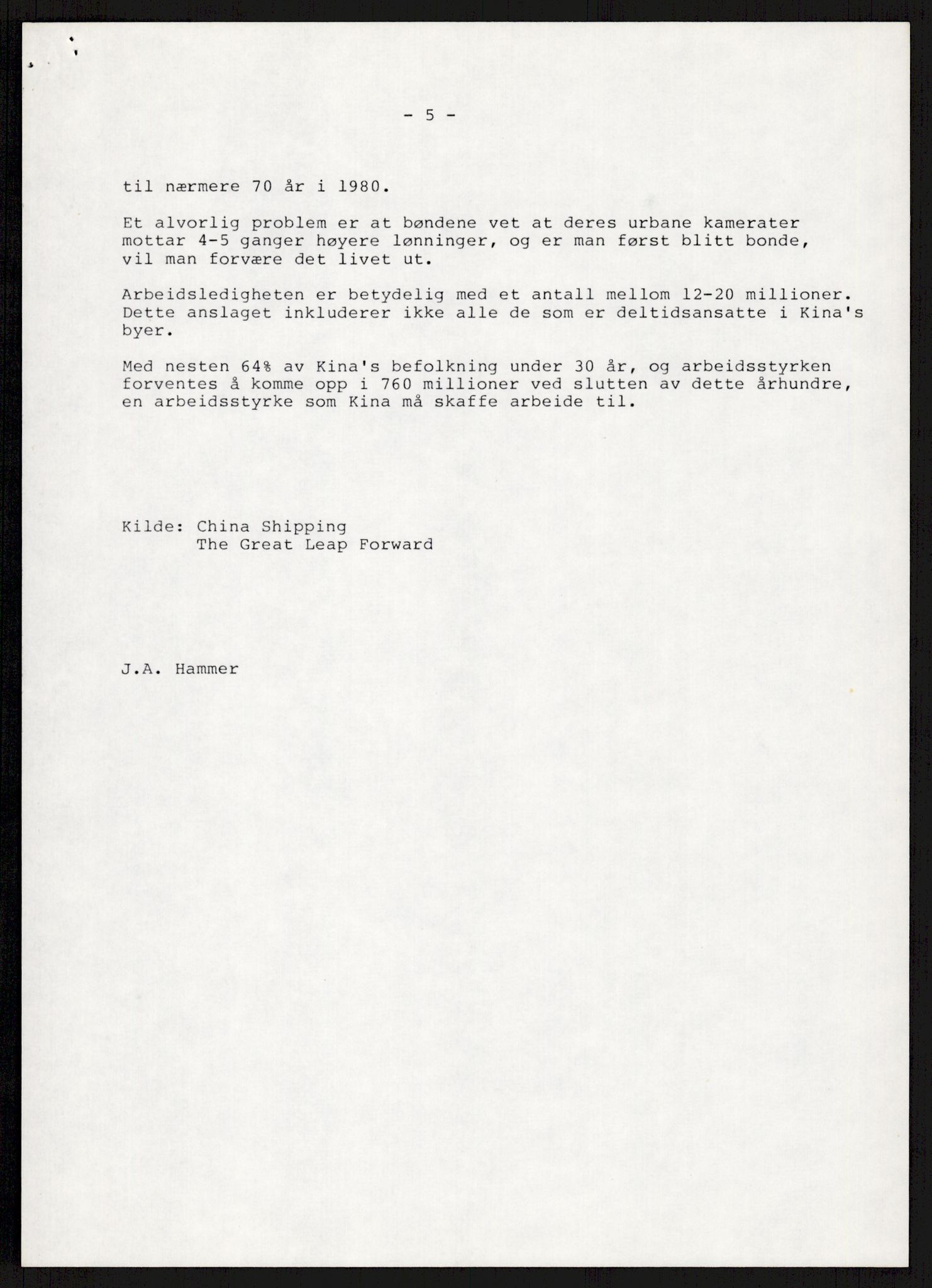 "17-Gruppen Kina", AV/RA-PA-1688/A/L0001: Møtereferater, 1979-1986, p. 139