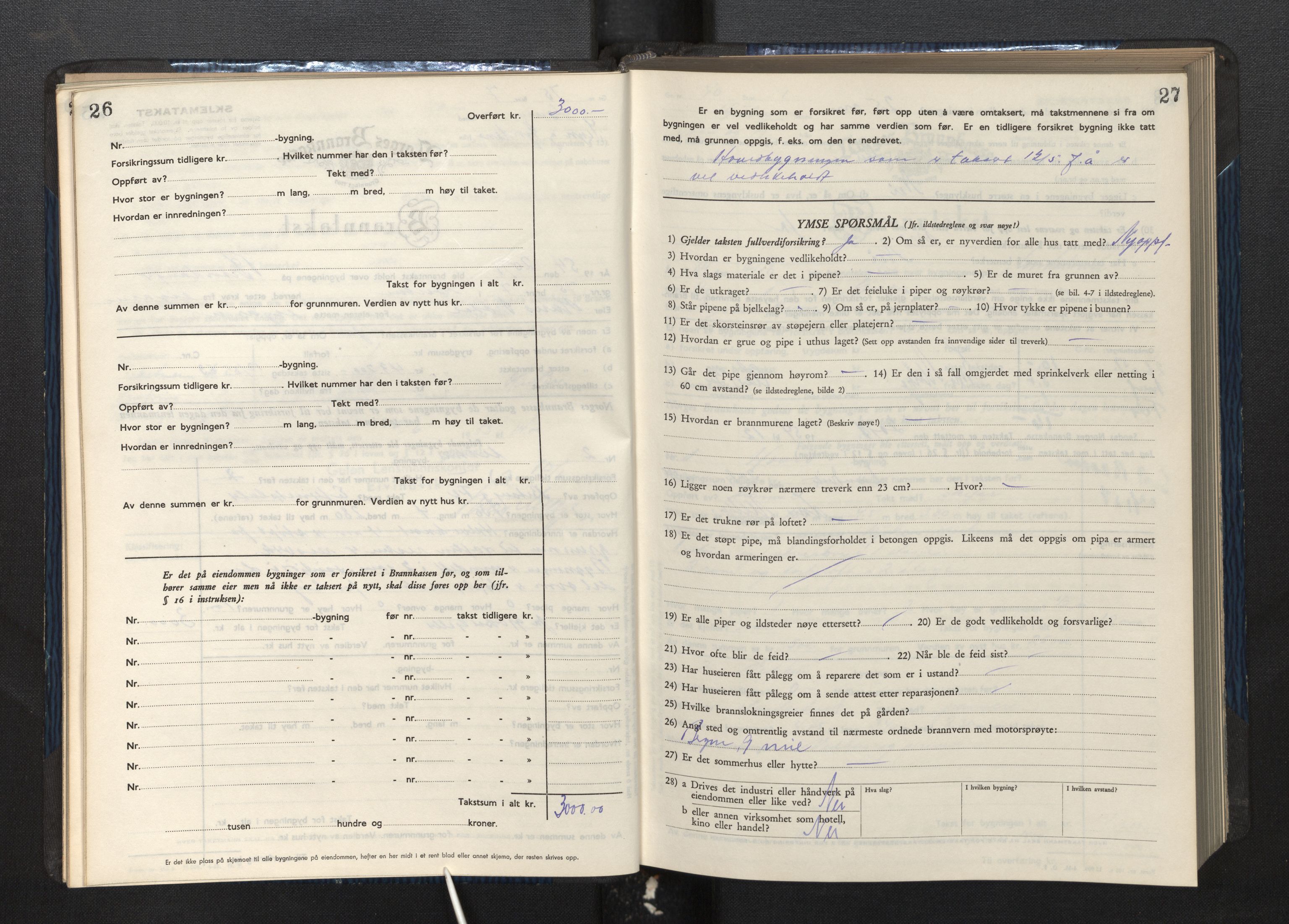 Lensmannen i Gulen, SAB/A-27901/0012/L0004: Branntakstprotokoll skjematakst, 1948-1954, p. 26-27