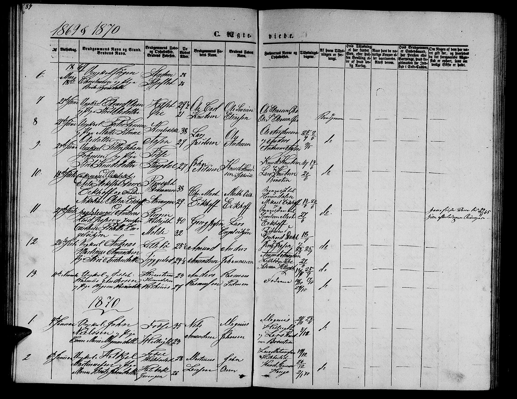 Ministerialprotokoller, klokkerbøker og fødselsregistre - Møre og Romsdal, SAT/A-1454/517/L0229: Parish register (copy) no. 517C02, 1864-1879, p. 84
